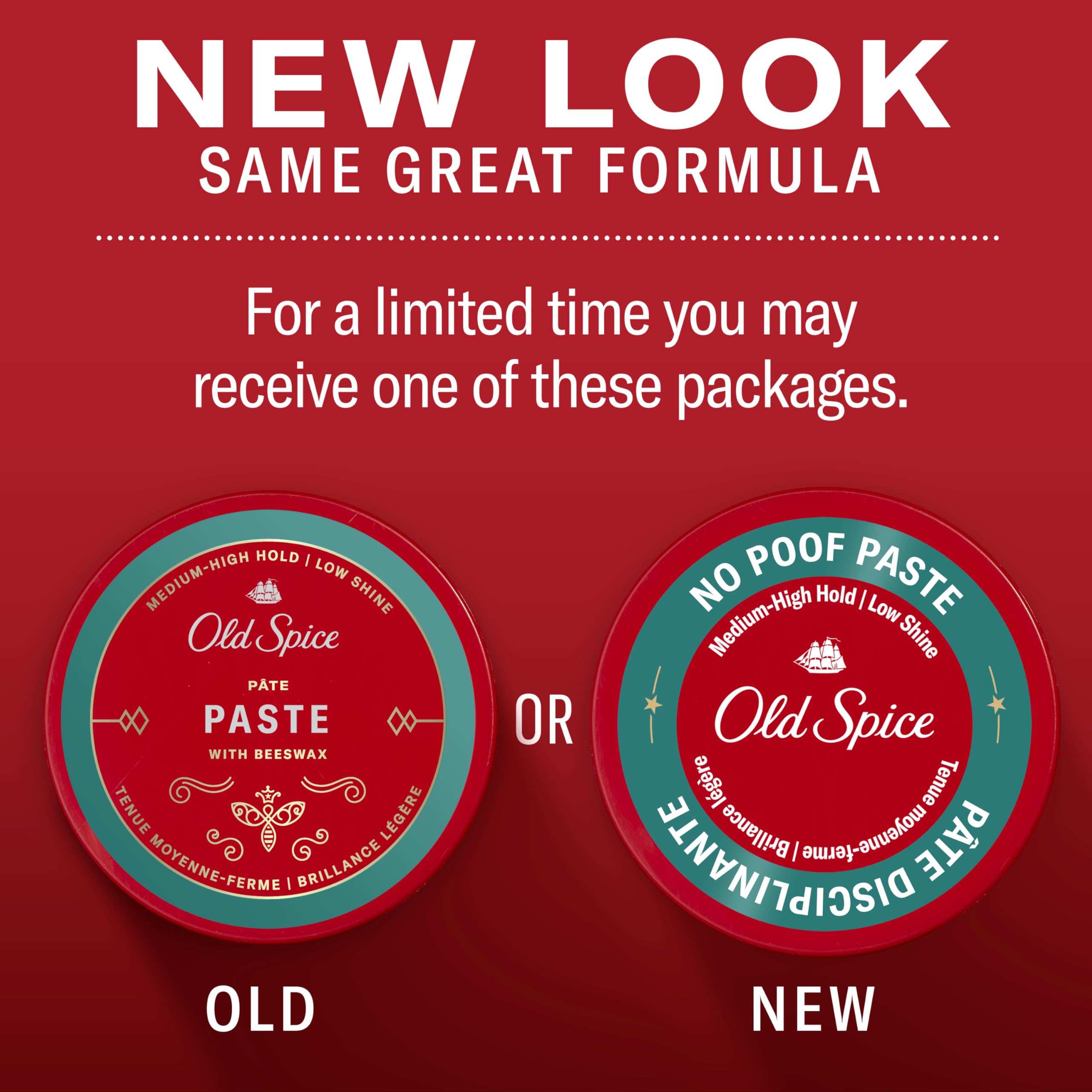 Foto 2 | Pasta Para Peinar Old Spice No-poof, De Fijación Media-alta, 65 Ml - Venta Internacional.