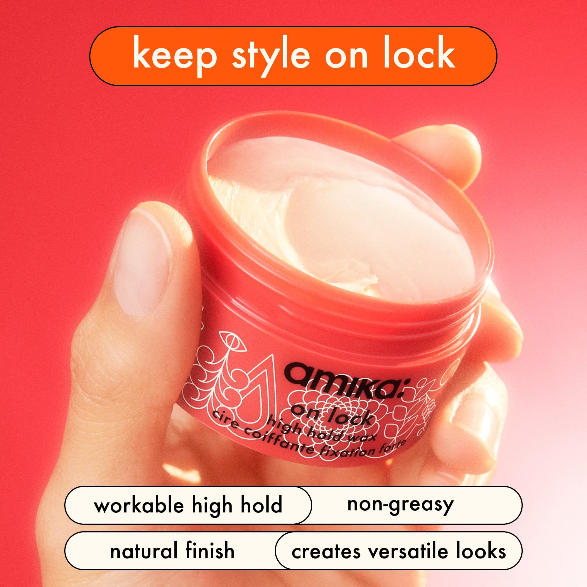 Foto 3 pulgar | Cera Para El Cabello Amika On Lock High Hold Con Manteca De Karité - Venta Internacional.