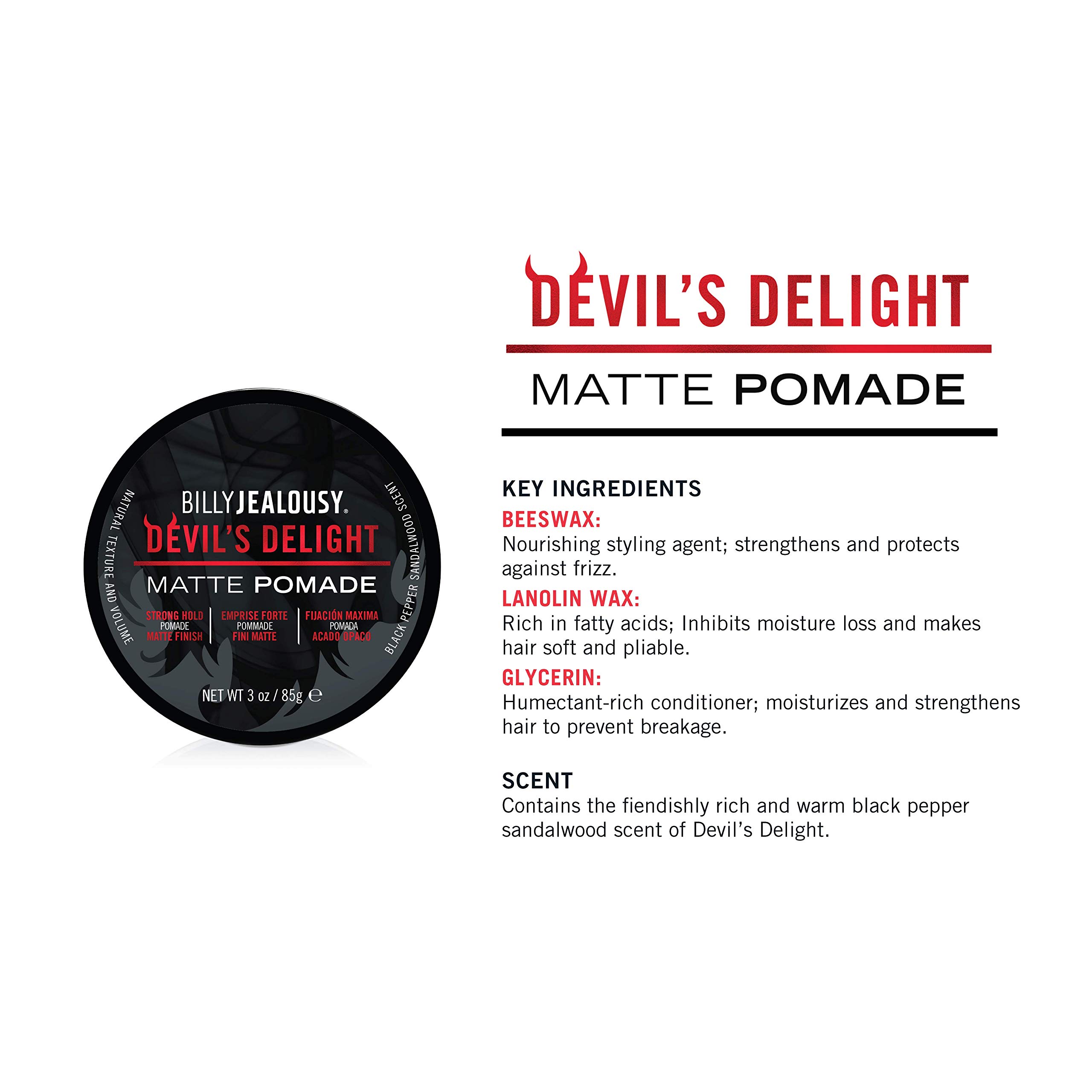 Foto 4 pulgar | Pomade Billy Jealousy Devil's Delight Matte 90 Ml Para Hombre - Venta Internacional.