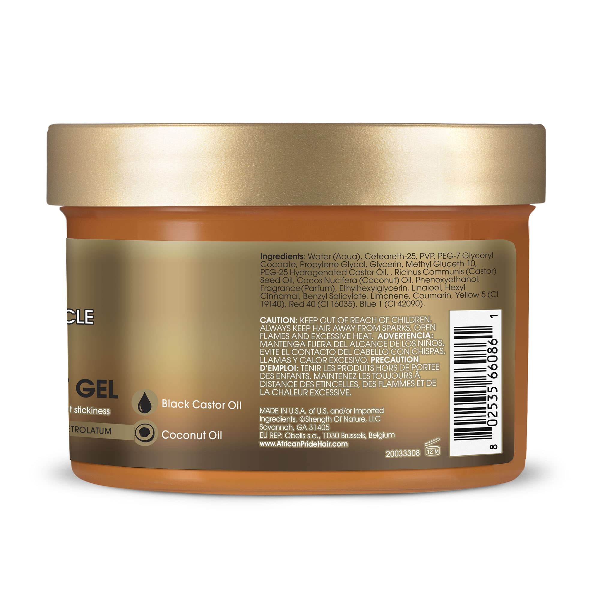 Foto 3 pulgar | Gel Para El Cabello African Pride Black Castor Miracle Extra Hold 355 Ml - Venta Internacional.