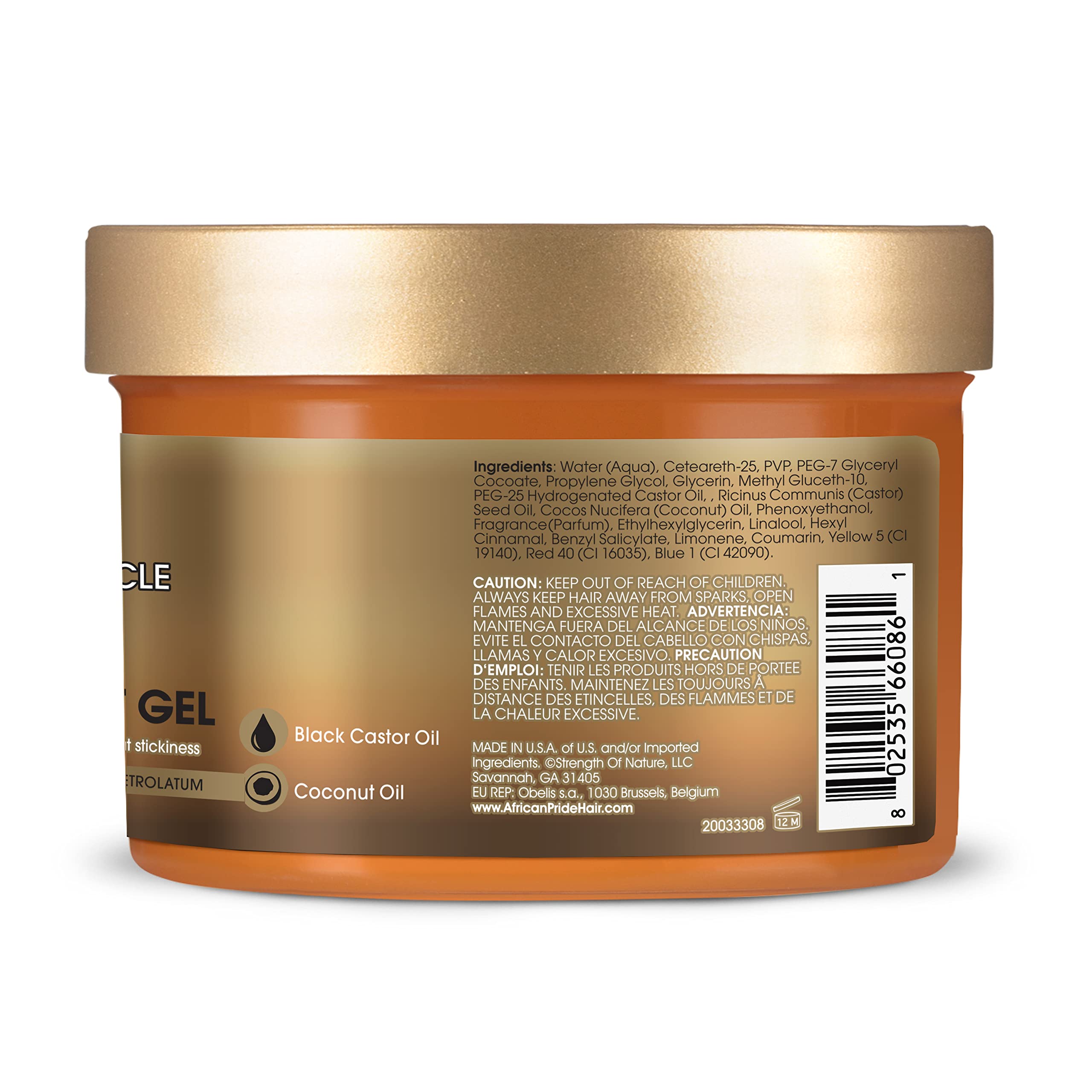 Foto 3 pulgar | Gel African Pride Black Castor Miracle Extra Hold 360 Ml (paquete De 3) - Venta Internacional.