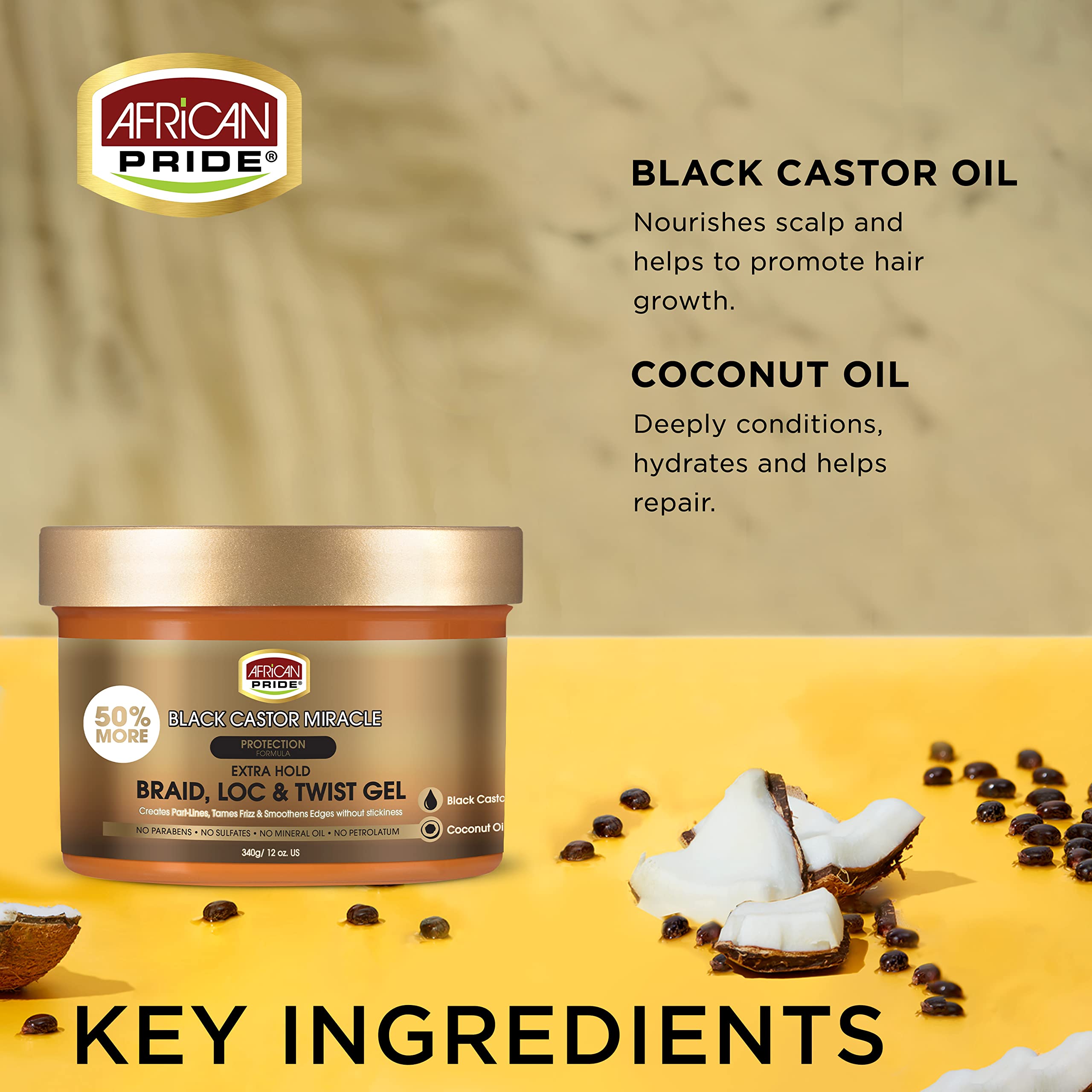 Foto 4 pulgar | Gel African Pride Black Castor Miracle Extra Hold 360 Ml (paquete De 3) - Venta Internacional.