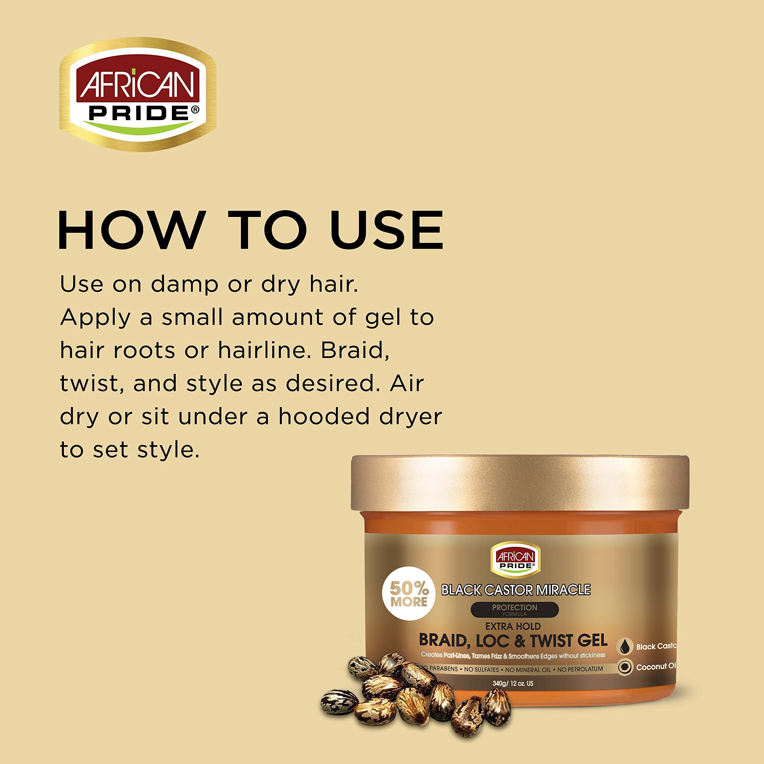 Foto 4 | Gel African Pride Black Castor Miracle Extra Hold 360 Ml (paquete De 3) - Venta Internacional.