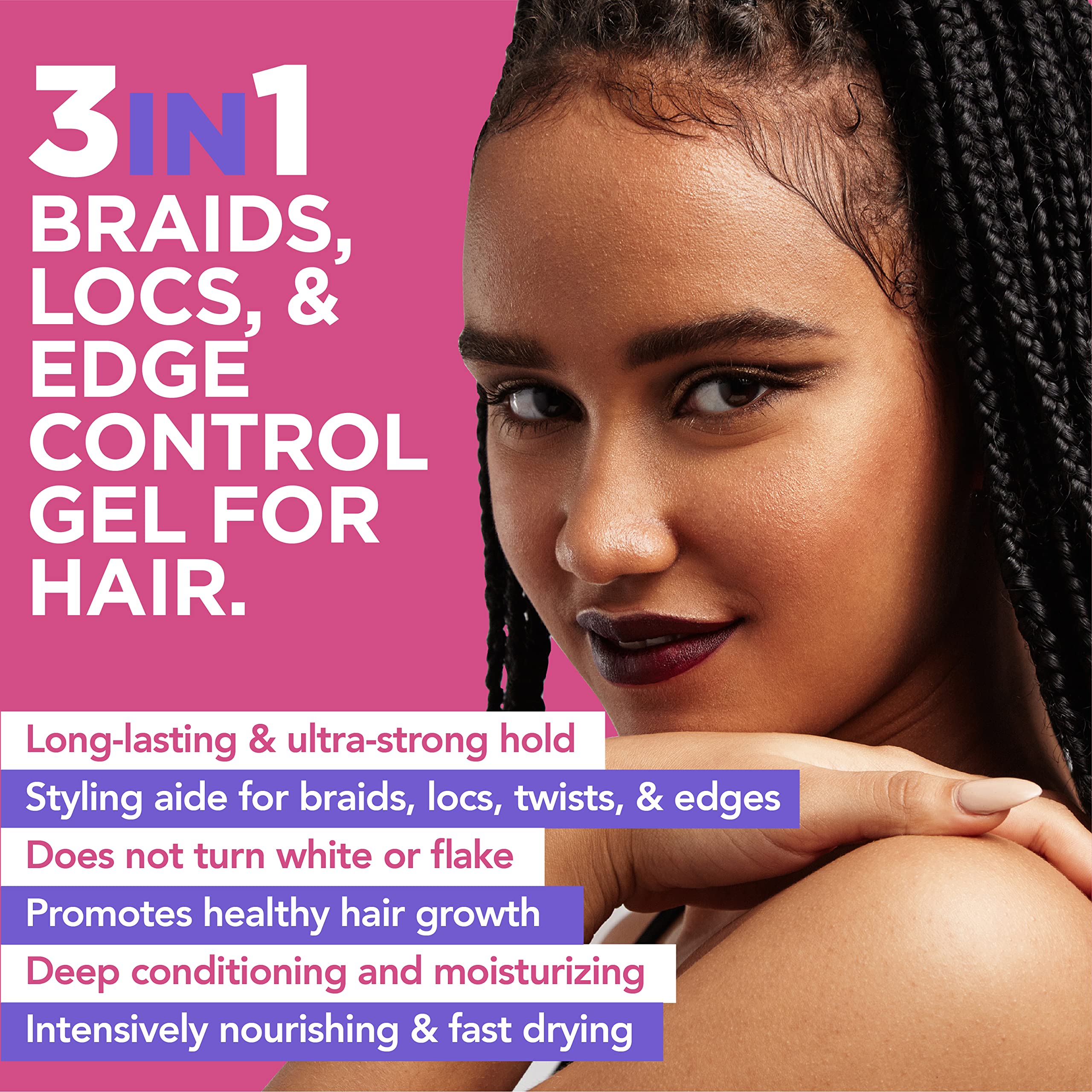 Foto 5 | Gel Para El Cabello Esha Slick N Slay Braiding 3 En 1 Braid & Edge, 500 Ml - Venta Internacional.