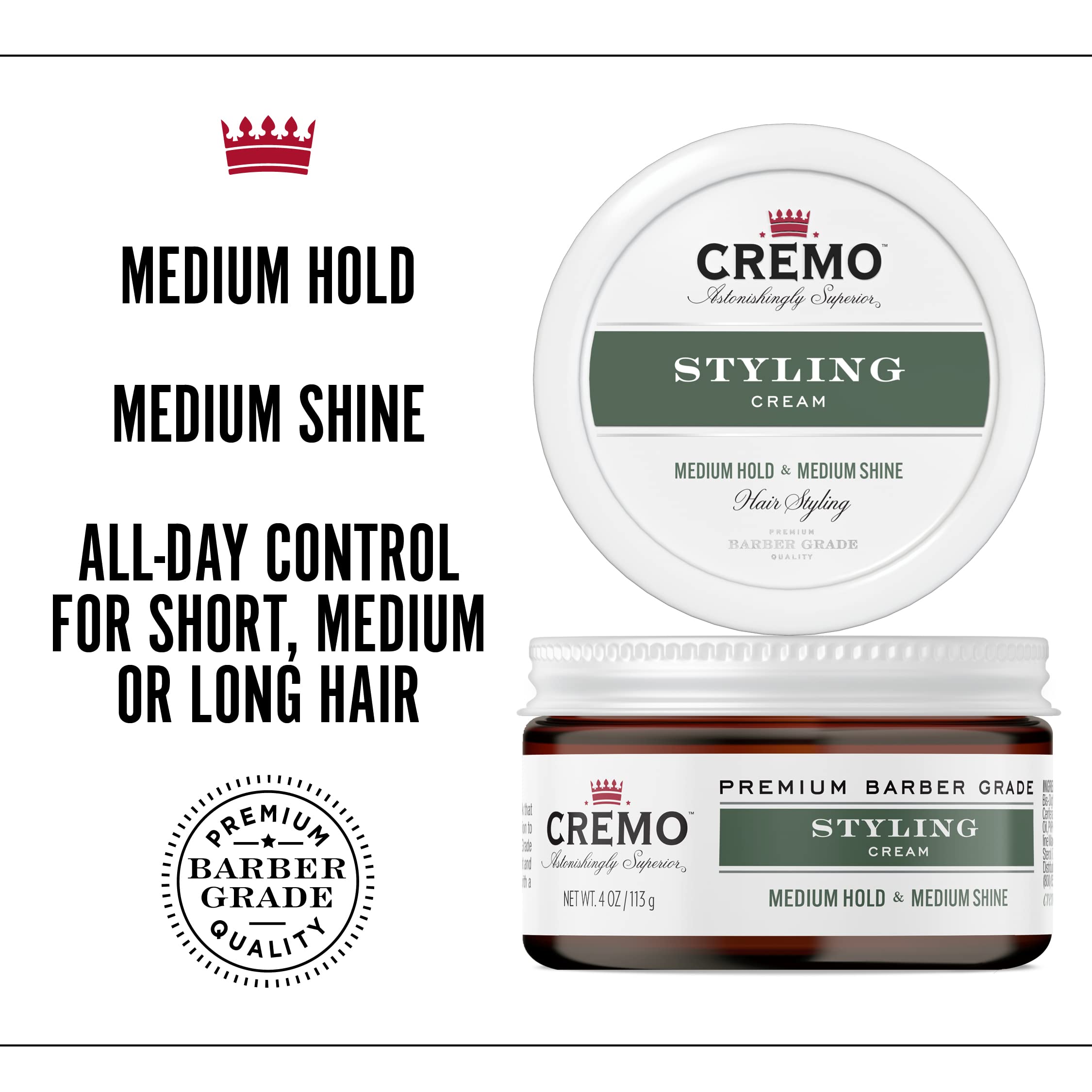 Foto 4 pulgar | Crema Para Peinar El Cabello Cremo Premium Barber Grade Medium Hold - Venta Internacional.