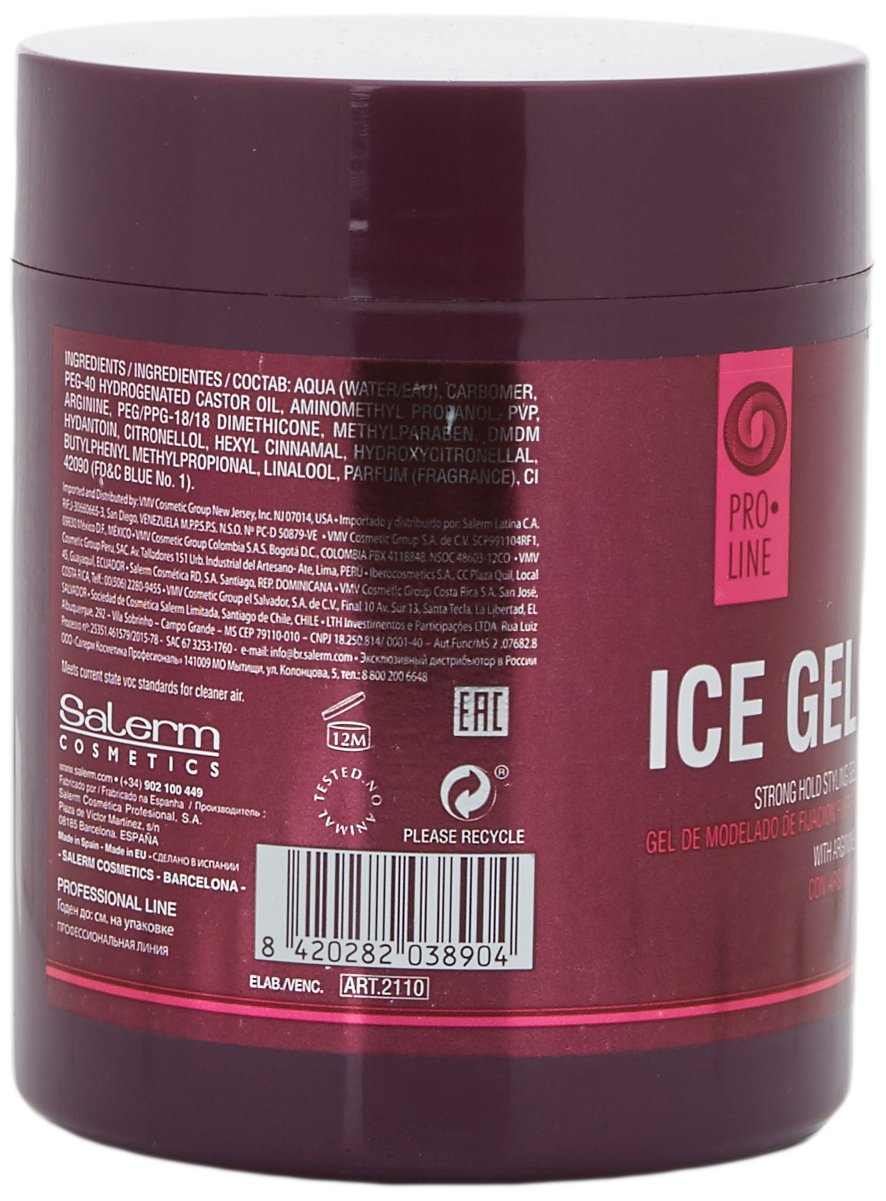 Foto 3 pulgar | Gel De Peinado Salerm Pro Line Ice Gel Strong Hold 500 Ml - Venta Internacional.