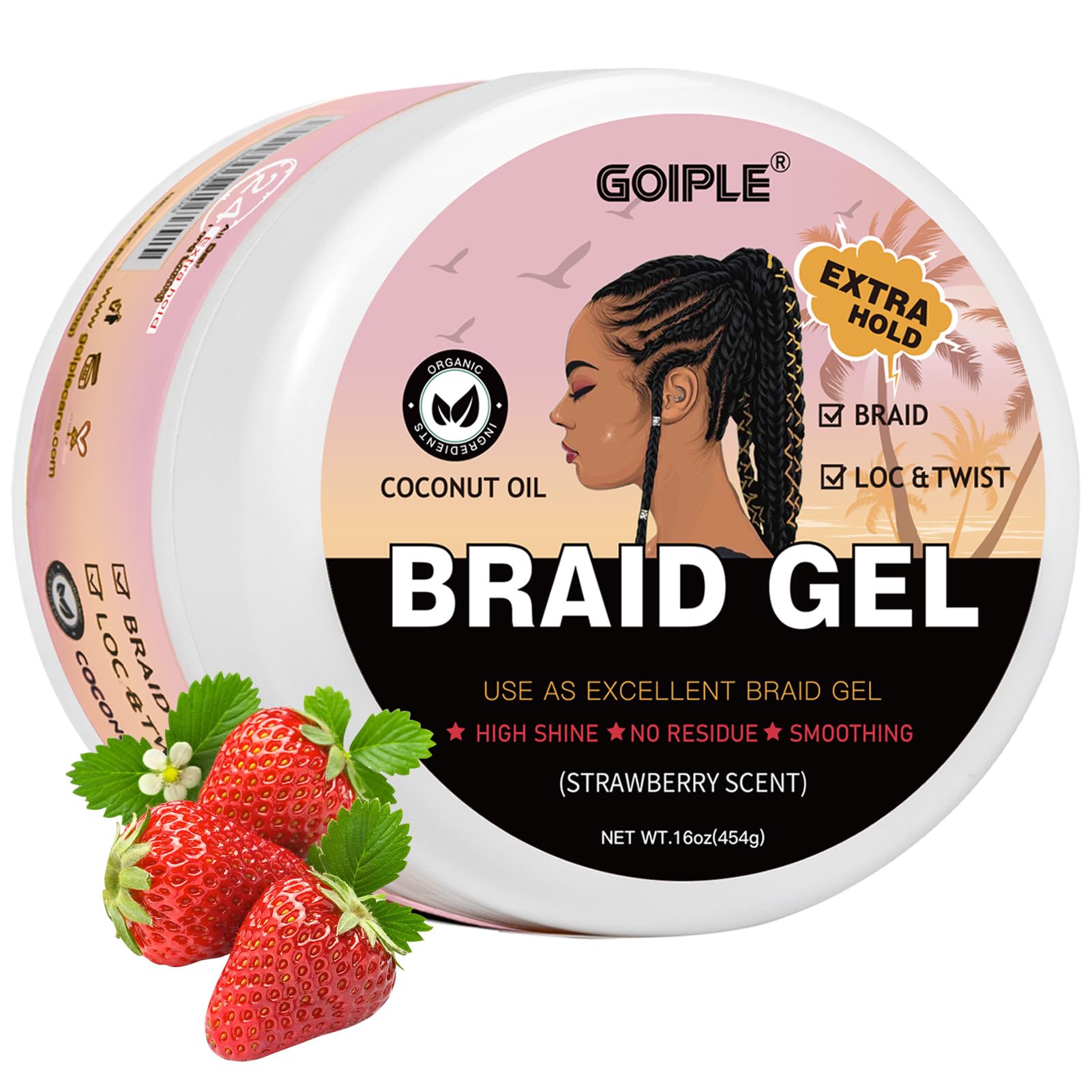 Gel Para Trenzas Goiple De Gran Capacidad, 500 Ml, Extra, Fijación Y Brillo - Venta Internacional.