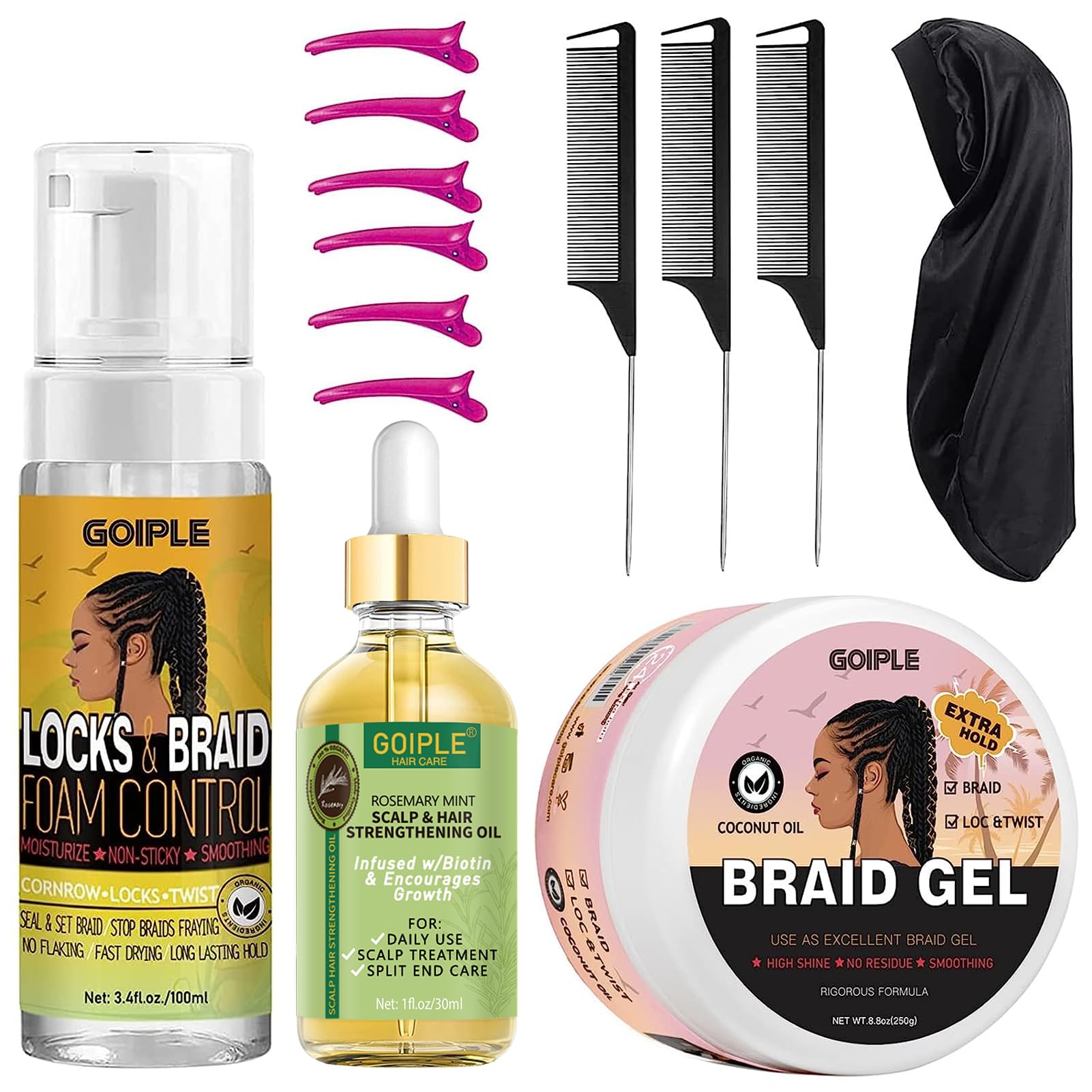 Set De Gel Y Espuma Para Peinar Goiple Extra Hold + Hair Oil - Venta Internacional.