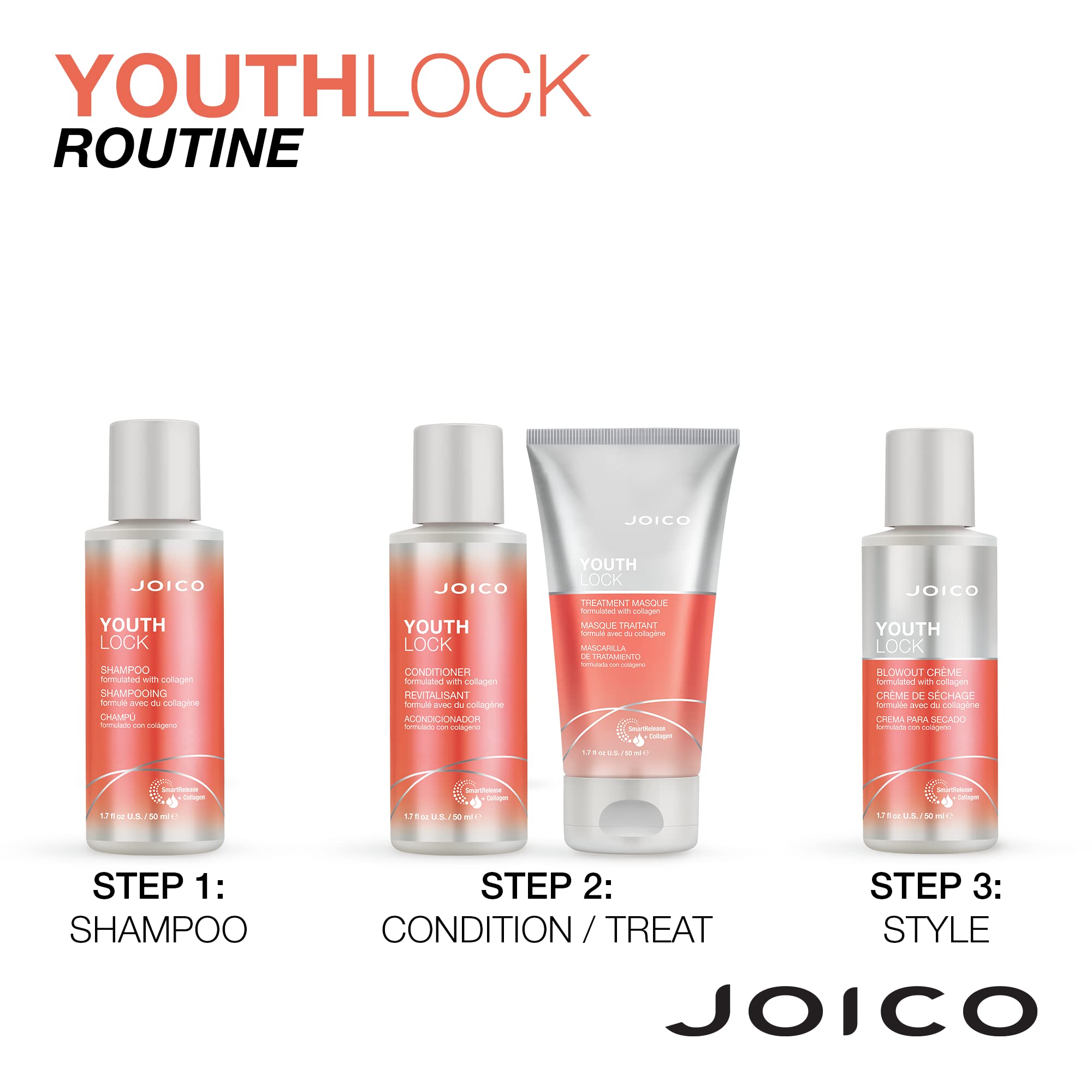 Foto 7 pulgar | Blowout Crème Joico Youthlock Con Colágeno, 50 Ml, Sin Sulfatos - Venta Internacional.