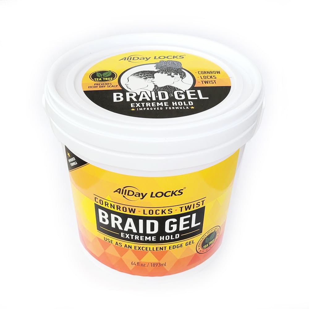 Foto 5 pulgar | Braid Gel Allday Locks Extreme Hold De 1,89 Litros Con Cepillo De Bordes 3 En 1 - Venta Internacional.