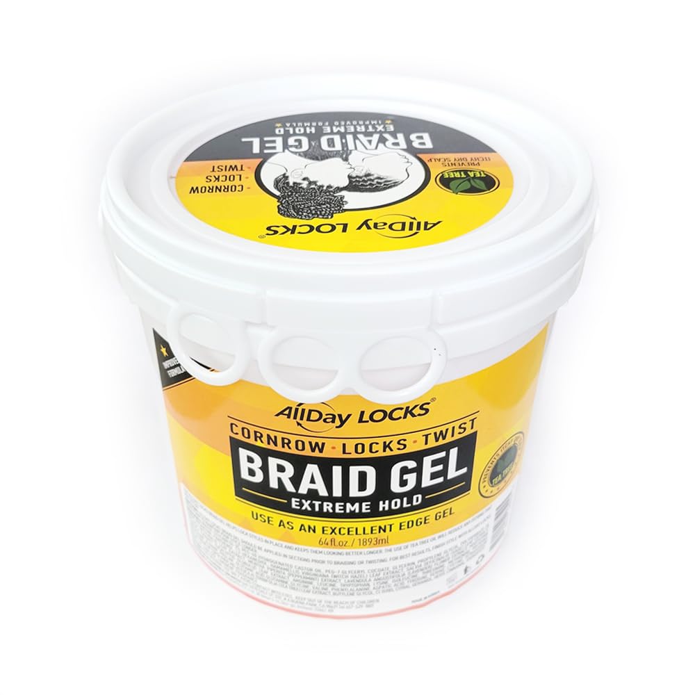 Foto 5 | Braid Gel Allday Locks Extreme Hold De 1,89 Litros Con Cepillo De Bordes 3 En 1 - Venta Internacional.