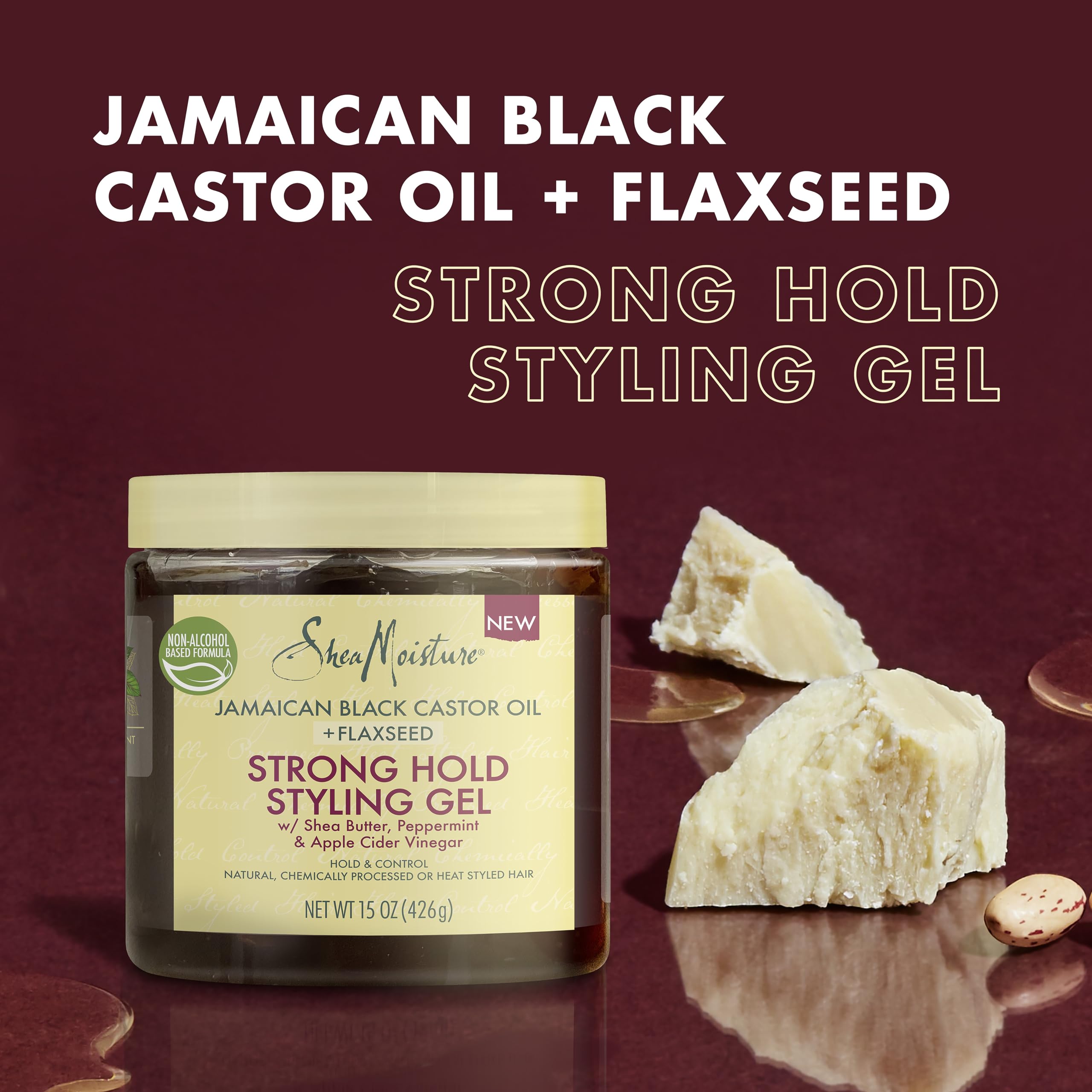 Foto 3 pulgar | Gel De Peinado Sheamoisture Strong Hold, 450 Ml, Aceite De Ricino Negro Jamaicano - Venta Internacional.
