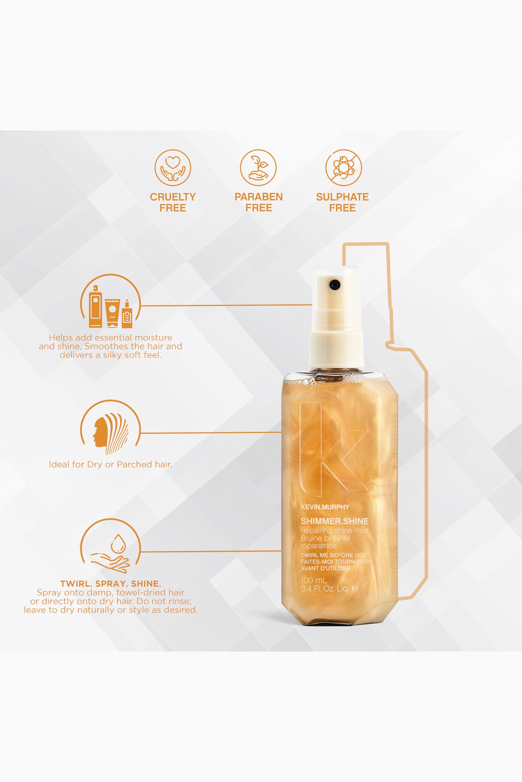 Foto 7 pulgar | Champú Para Cabello Kevin Murphy Shimmer Shine, 100 Ml, Para Cabello Normal A Seco - Venta Internacional.