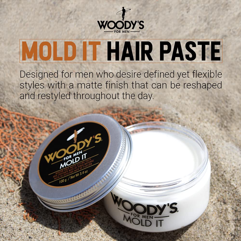 Foto 3 pulgar | Pasta Para Peinar Woody's Mold It Medium Hold Matte Finish 100 Ml - Venta Internacional.