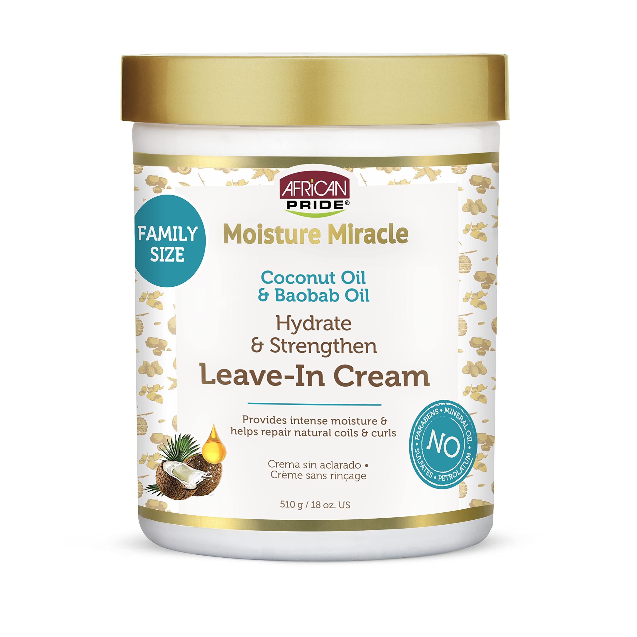 Foto 2 pulgar | Crema Para El Cabello African Pride Moisture Miracle Coconut 530ml - Venta Internacional.