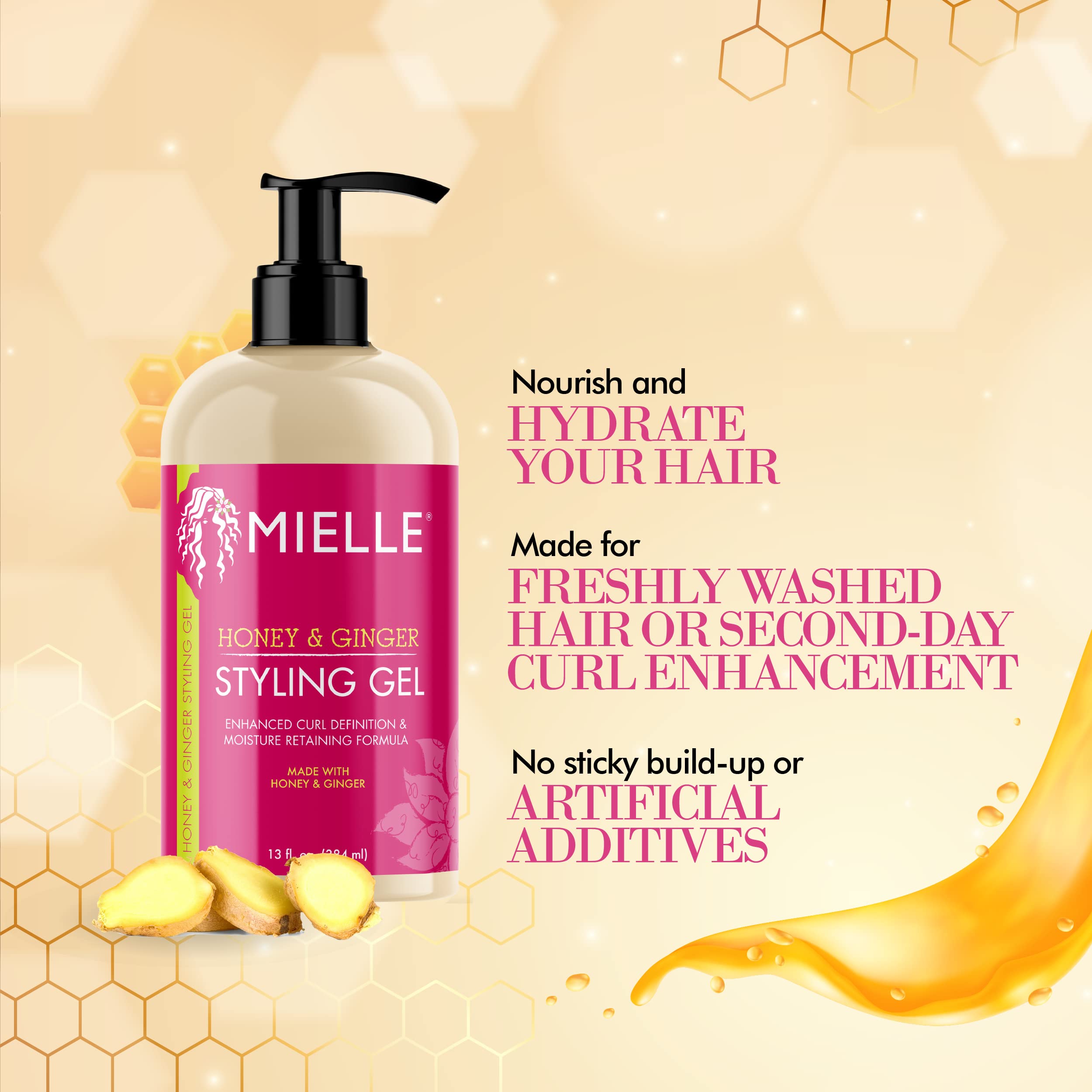 Foto 5 pulgar | Gel De Peinado Mielle Organics Honey & Ginger 385 Ml Para Cabello - Venta Internacional.