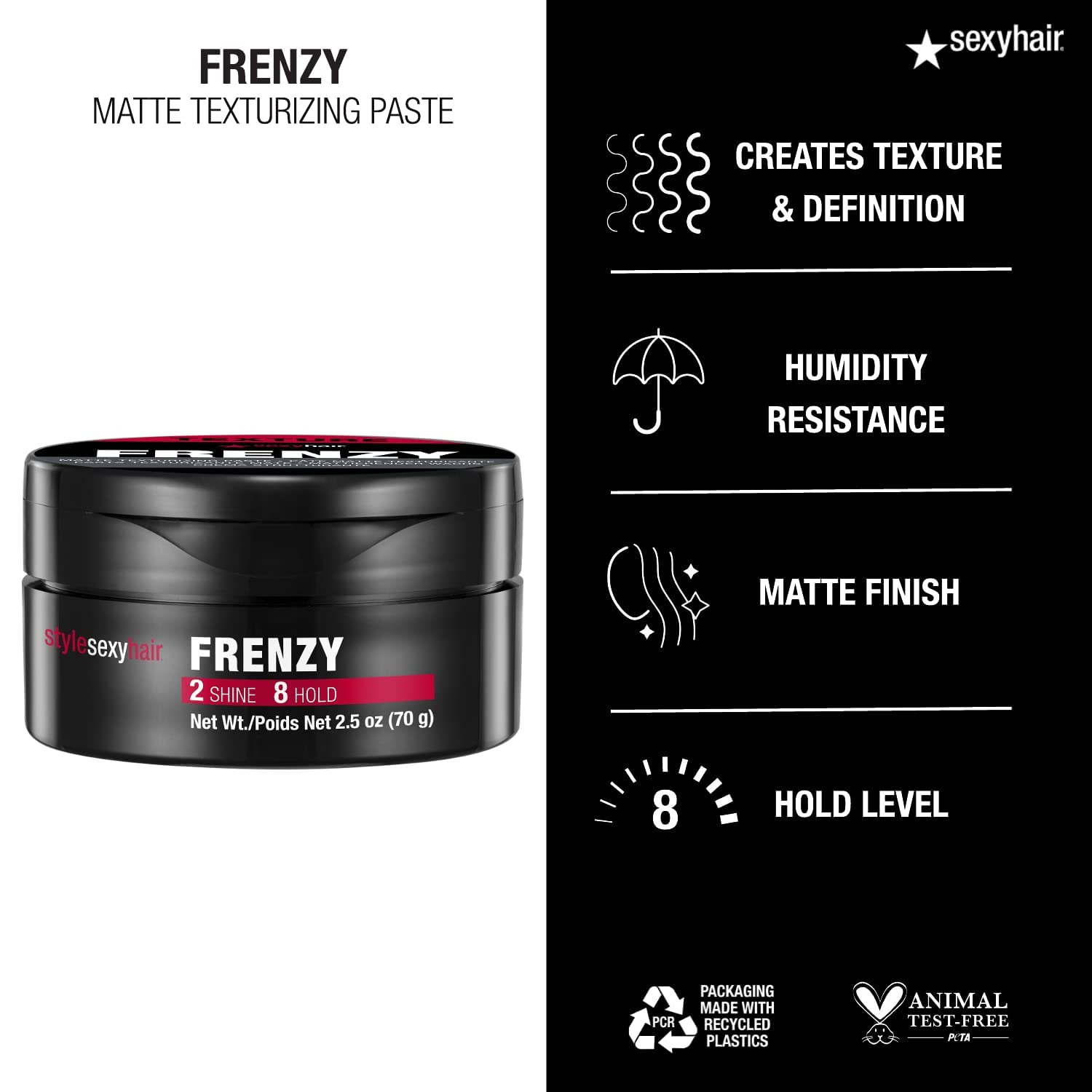 Foto 5 pulgar | Pasta Texturizante Sexyhair Style Frenzy Matte 75 Ml - Venta Internacional.