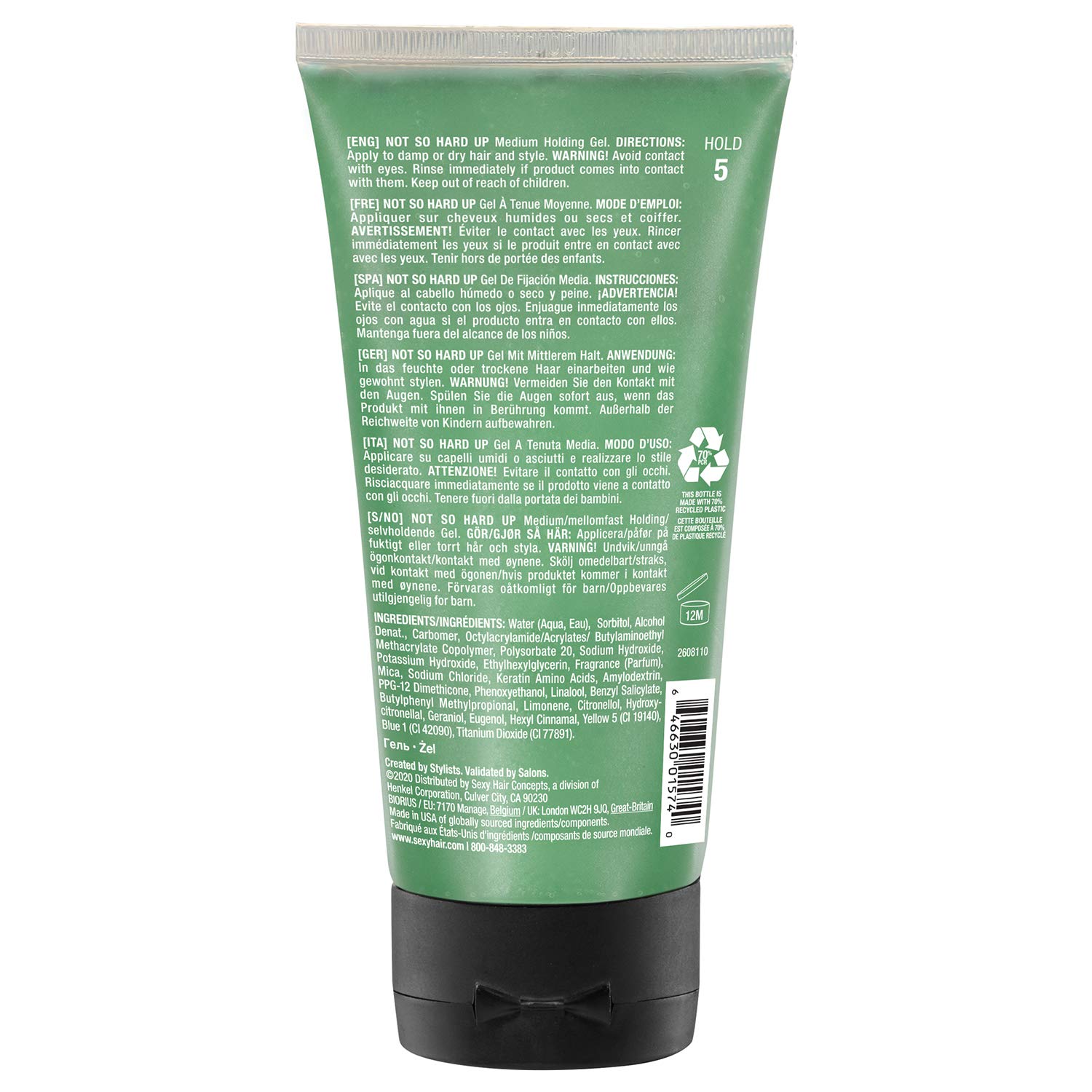 Foto 2 | Gel Sexy Hair Style Not So Hard Up, Fijación Media, 150 Ml - Venta Internacional.