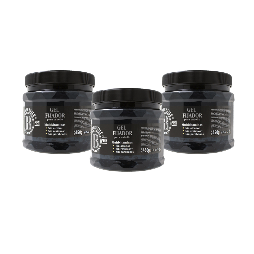 Foto 2 pulgar | Gel Para El Cabello 450gr Barber Style (3pack) Gbs-450-p3