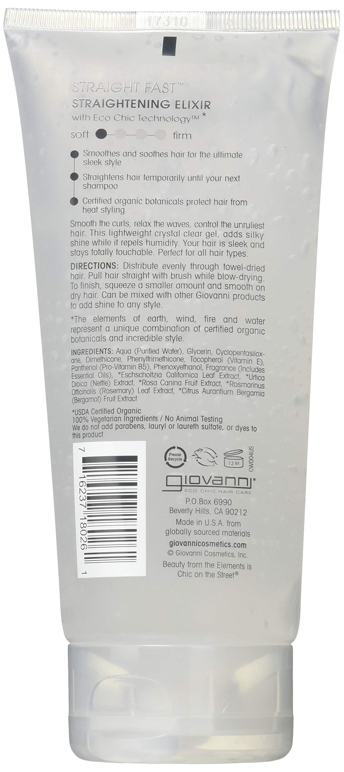 Foto 3 pulgar | Elixir Alisador De Cabello Giovanni Straight Fast 200 Ml - Venta Internacional.