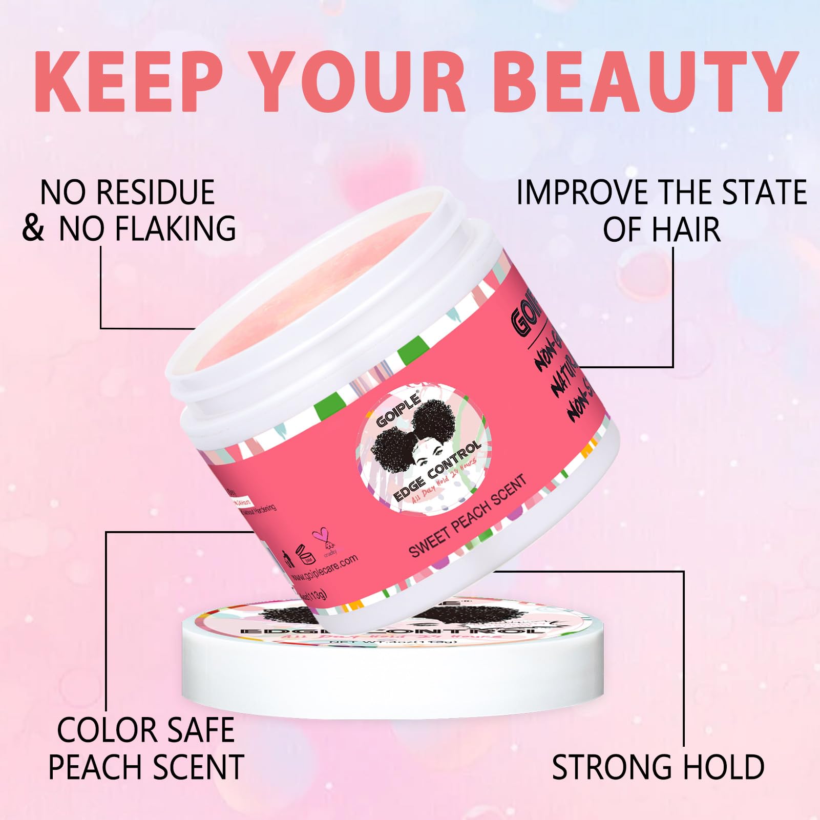 Foto 3 | Cera Edge Control Goiple Con Aroma A Melocotón Dulce Para Mujer (8 Unidades) - Venta Internacional.