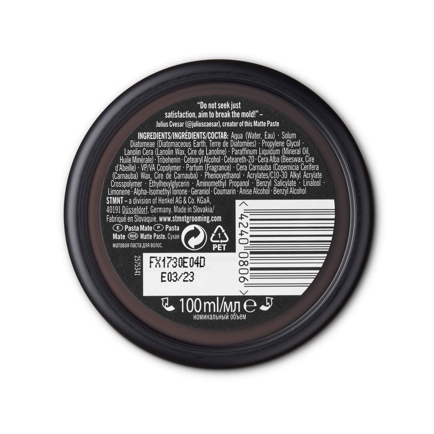 Foto 6 pulgar | Pasta De Arcilla Para El Cabello Stmnt Grooming Goods, Pasta Mate, 100 Ml, Para Hombres - Venta Internacional.