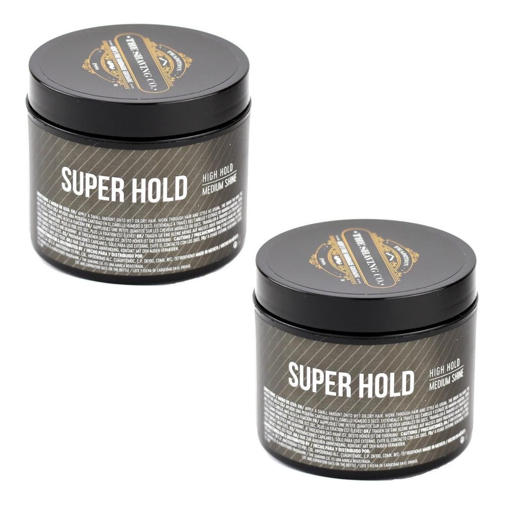 Kit Pomada Cabello The Shaving Co Super Hold Brillo Medio 2 Piezas