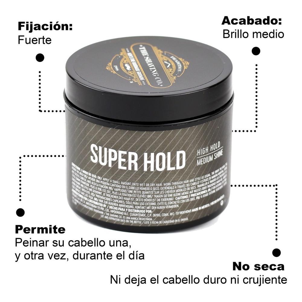 Foto 3 pulgar | Kit Pomada Cabello The Shaving Co Super Hold Brillo Medio 2 Piezas