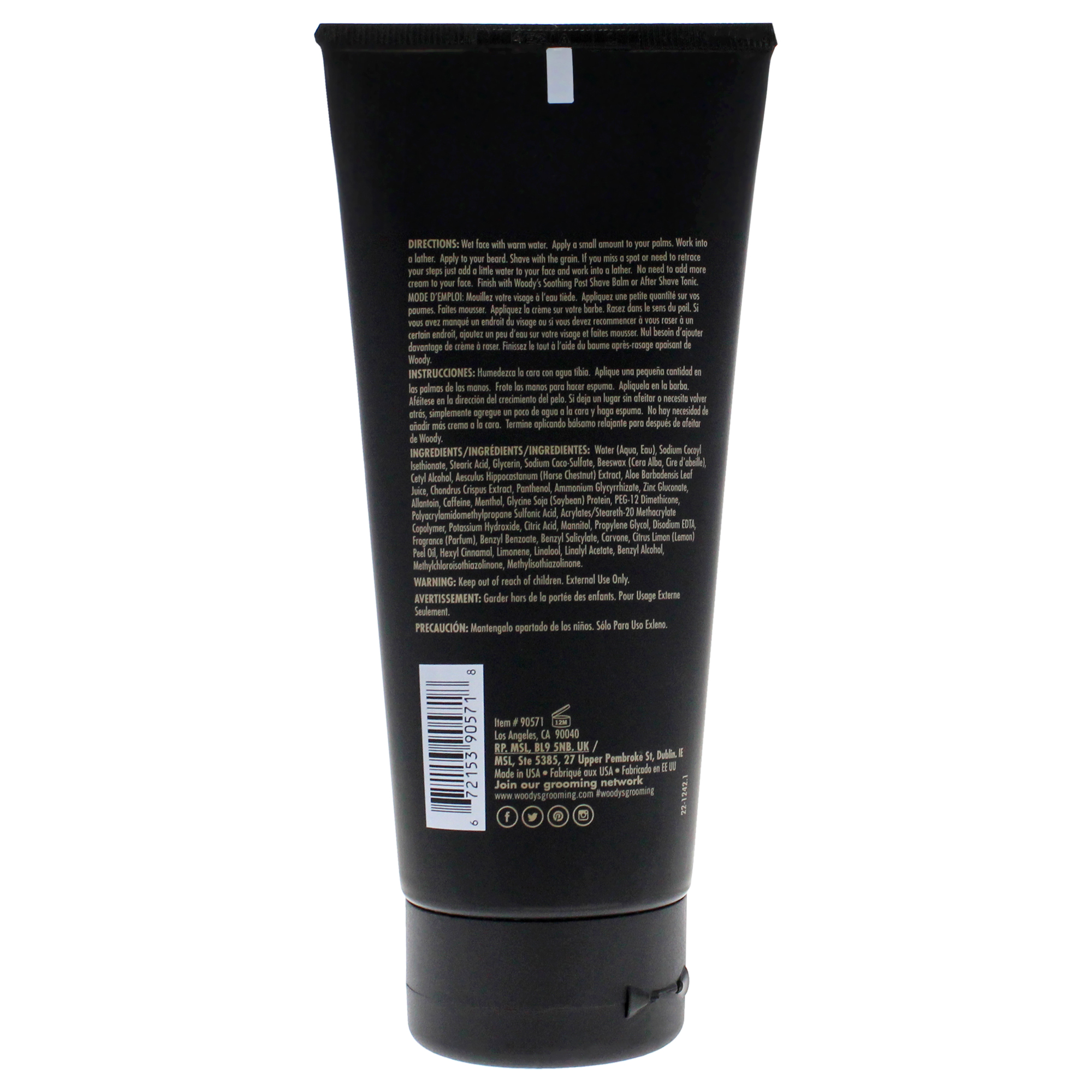 Foto 3 pulgar | Crema De Afeitar Woodys Para Hombre 180 Ml - Venta Internacional.