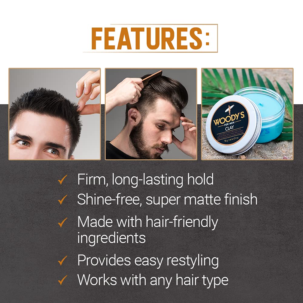 Foto 4 | Arcilla Clay Wood's Para Hombre, Acabado Mate, Firme Y Flexible, 100 Ml - Venta Internacional.