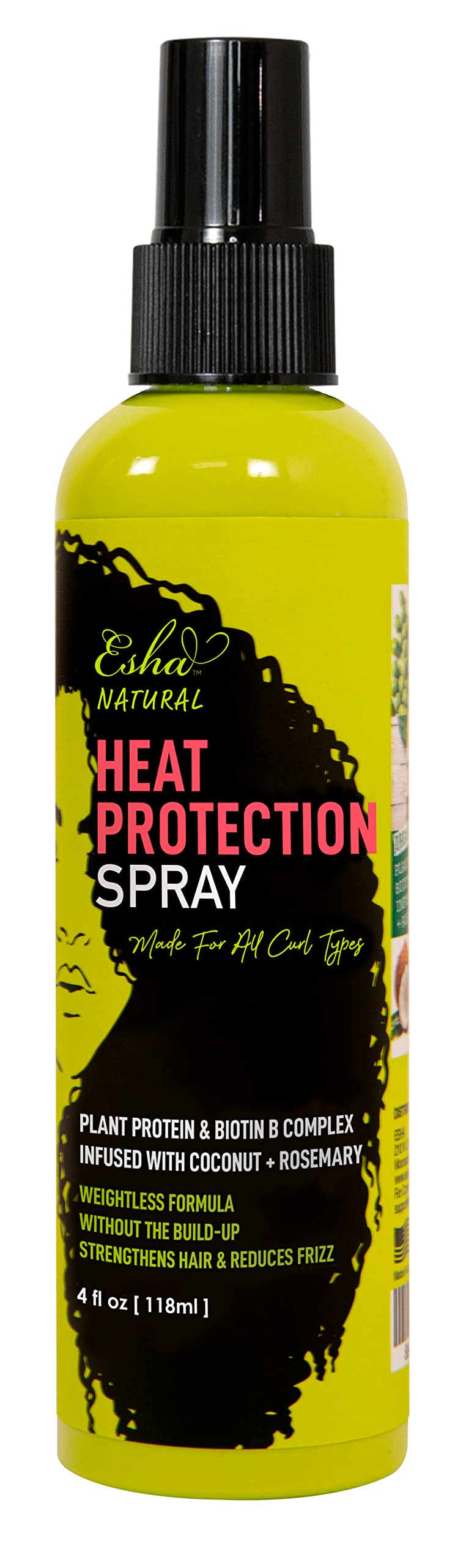 Spray De Protección Contra El Calor Esha Girl Natural 120 Ml Para Cabello Rizado - Venta Internacional.