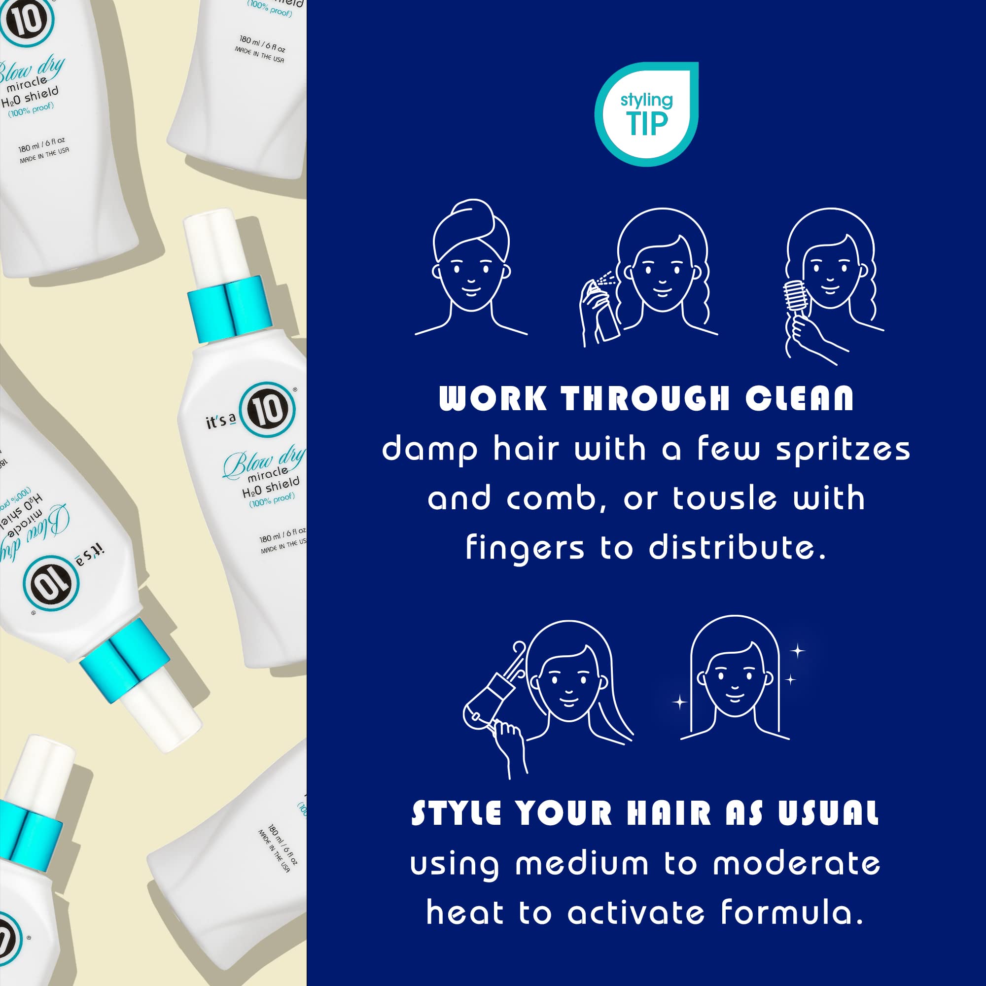 Foto 3 pulgar | Treatment It's A 10 Blow Dry Miracle H2o Shield 180 Ml - Venta Internacional.