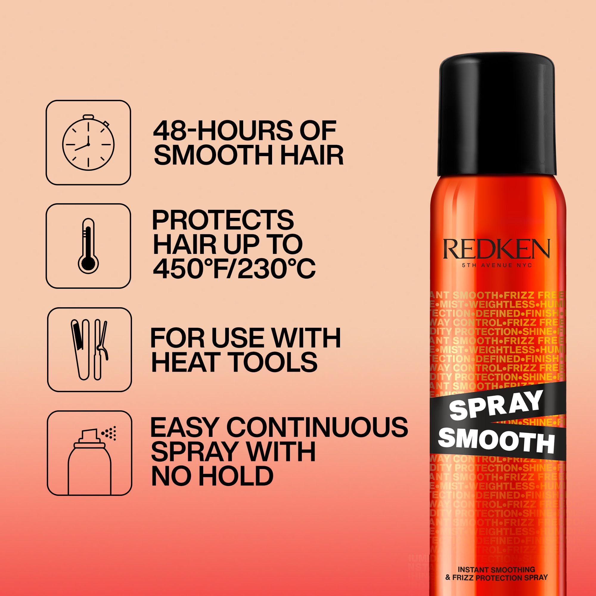 Foto 4 pulgar | Spray Para El Cabello Redken Spray Smooth Antiencrespamiento, 220 Ml - Venta Internacional.