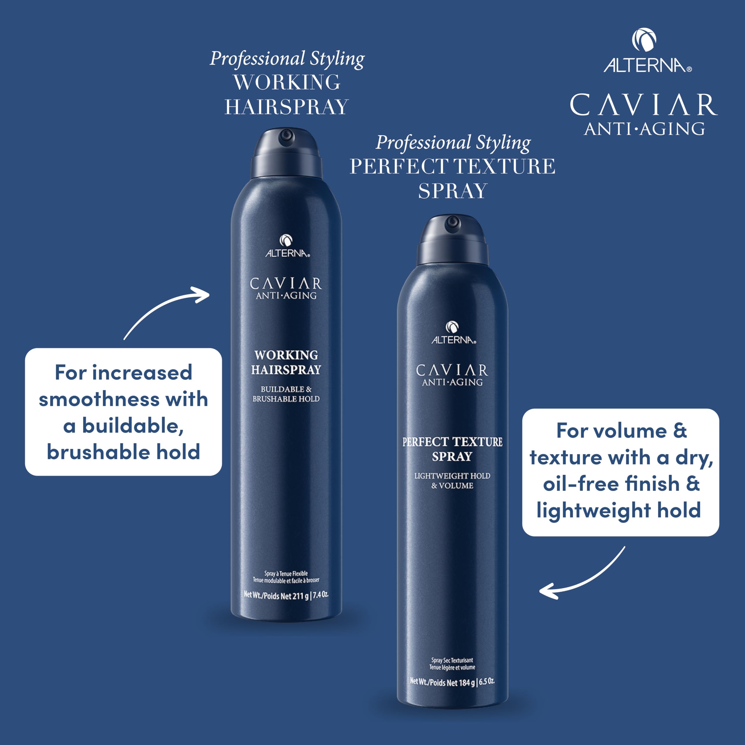 Foto 3 | Laca Para El Cabello Alterna Caviar, Antienvejecimiento, Trabajo Y Viajes, Tamaño 90 Ml - Venta Internacional.