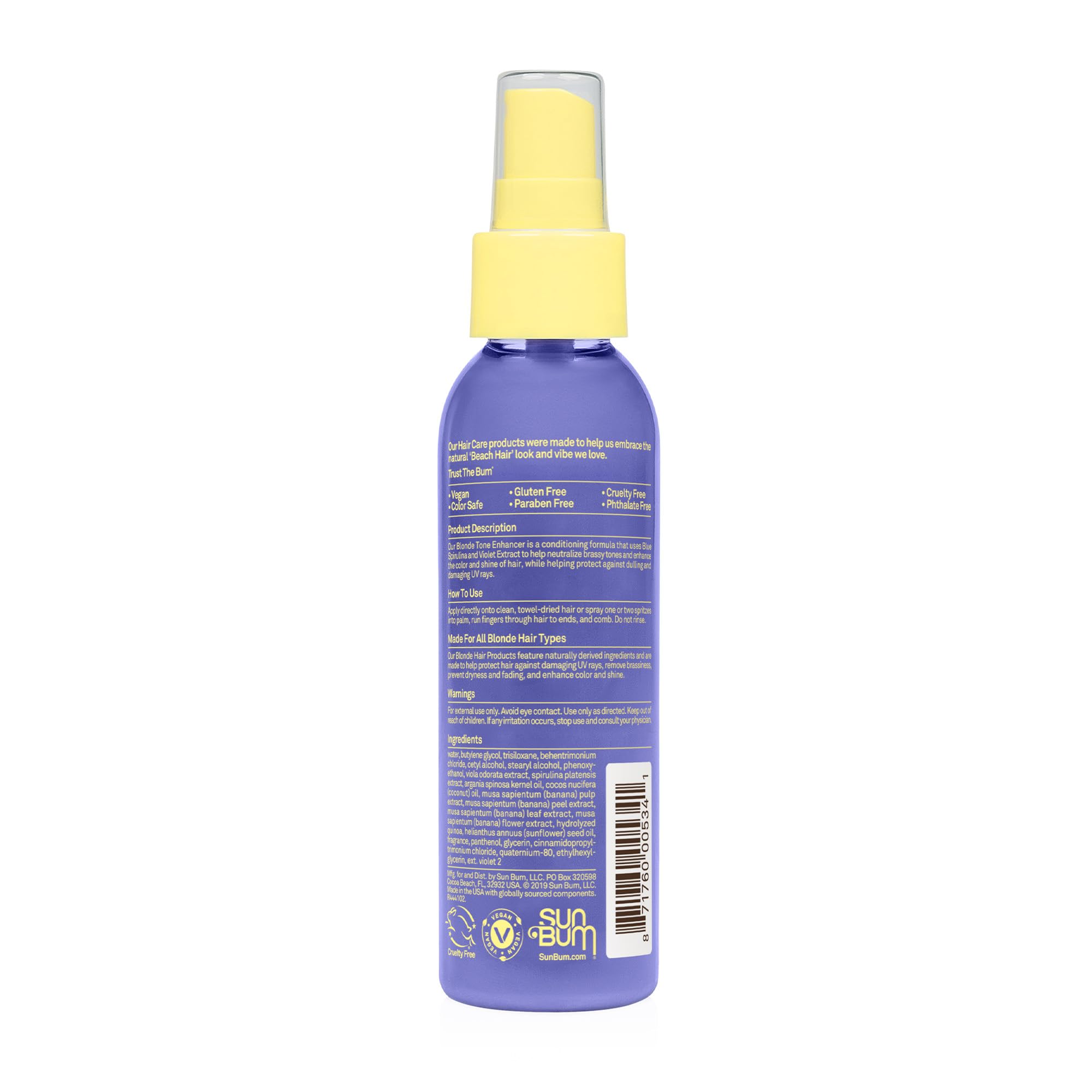 Foto 3 pulgar | Potenciador De Tono Leave In Treatment Sun Bum Blonde 120 Ml - Venta Internacional.