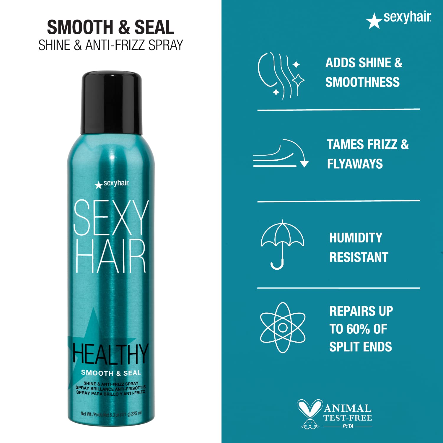 Foto 4 pulgar | Spray Antiencrespamiento Y Brillo Sexyhair Healthy Smooth 180 Ml - Venta Internacional.