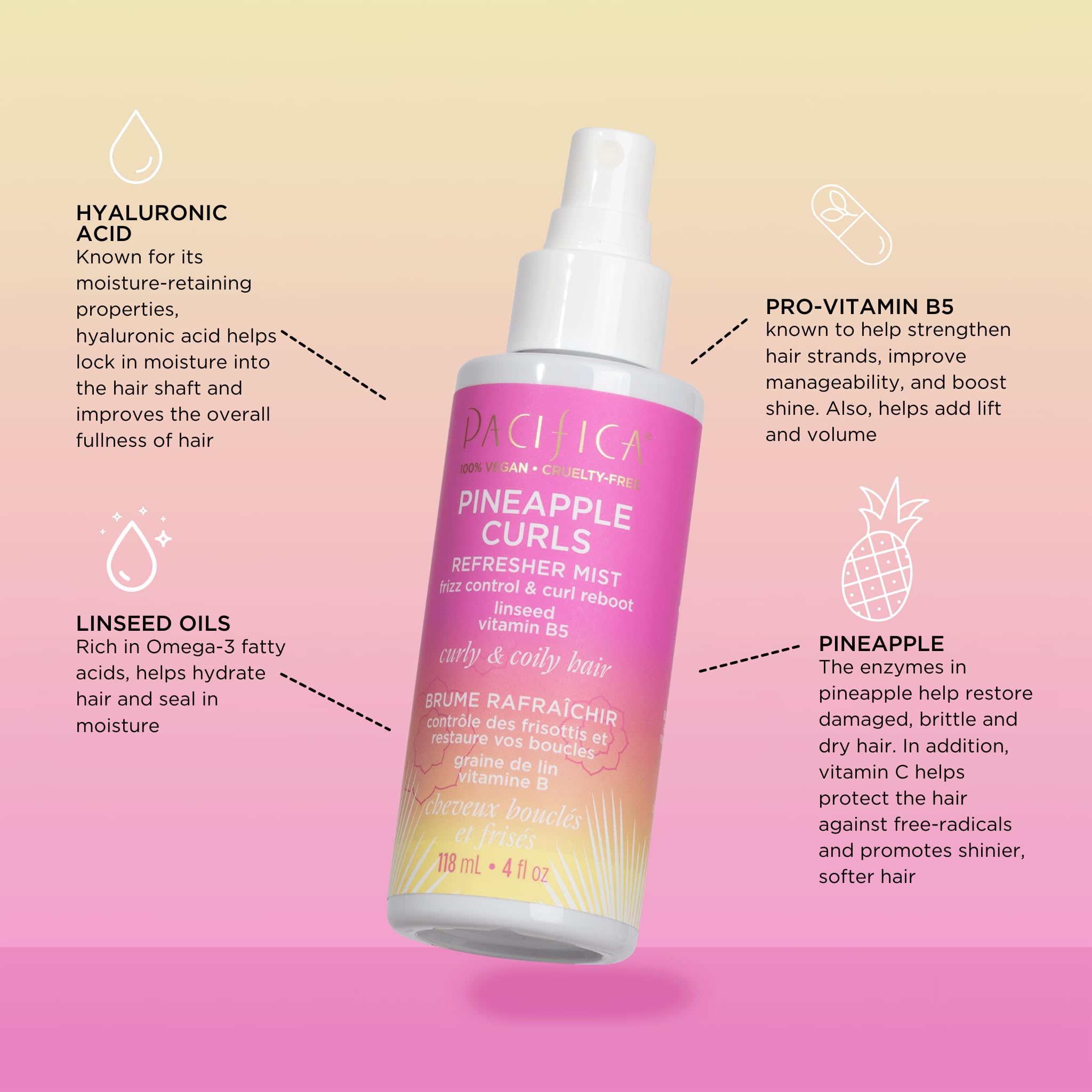 Foto 5 pulgar | Refresher Mist Pacifica Pineapple Curls 120 Ml Para Mujer - Venta Internacional.