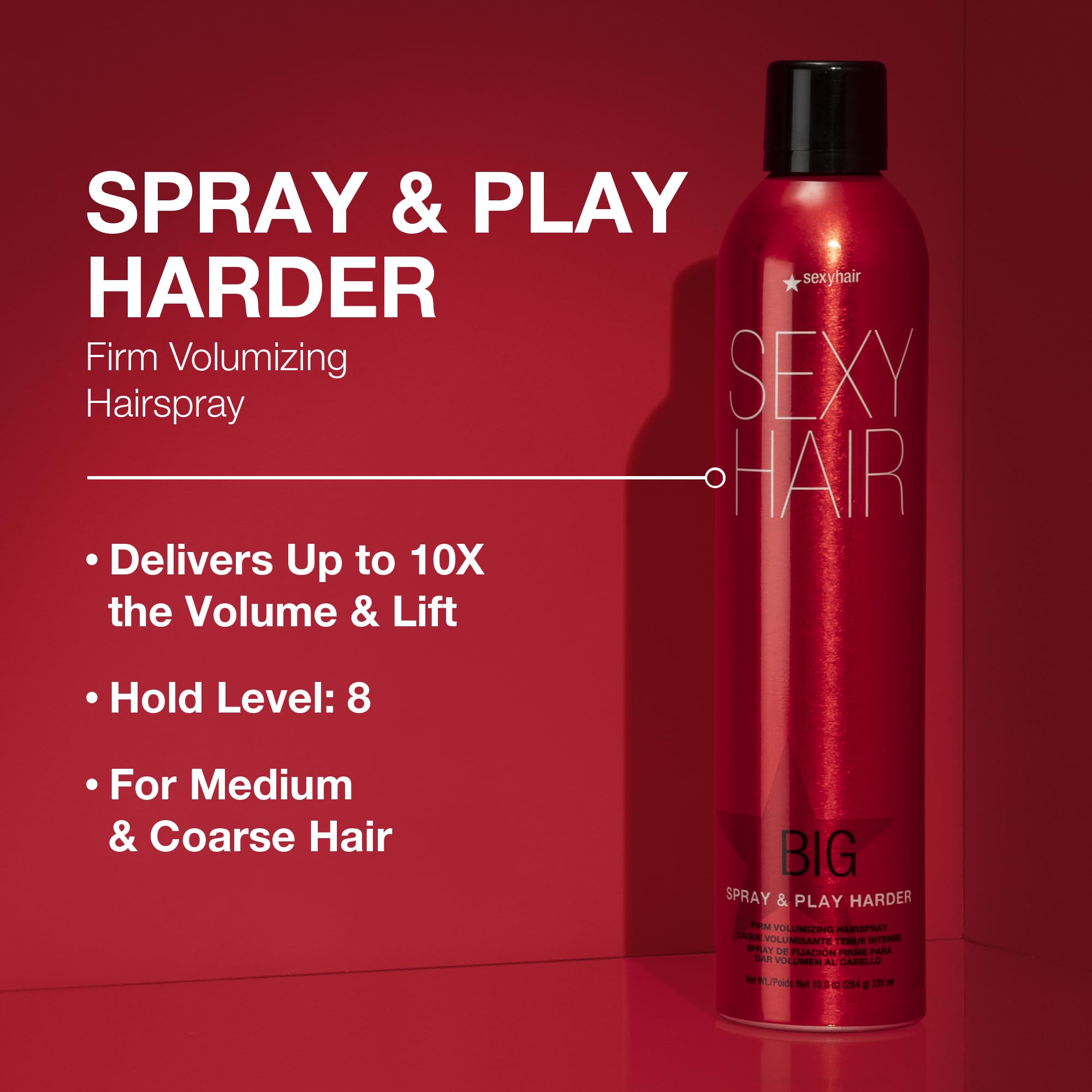 Foto 3 pulgar | Hairspray Sexyhair Big Spray & Play Harder, Firme, Voluminizador, 300 Ml - Venta Internacional.