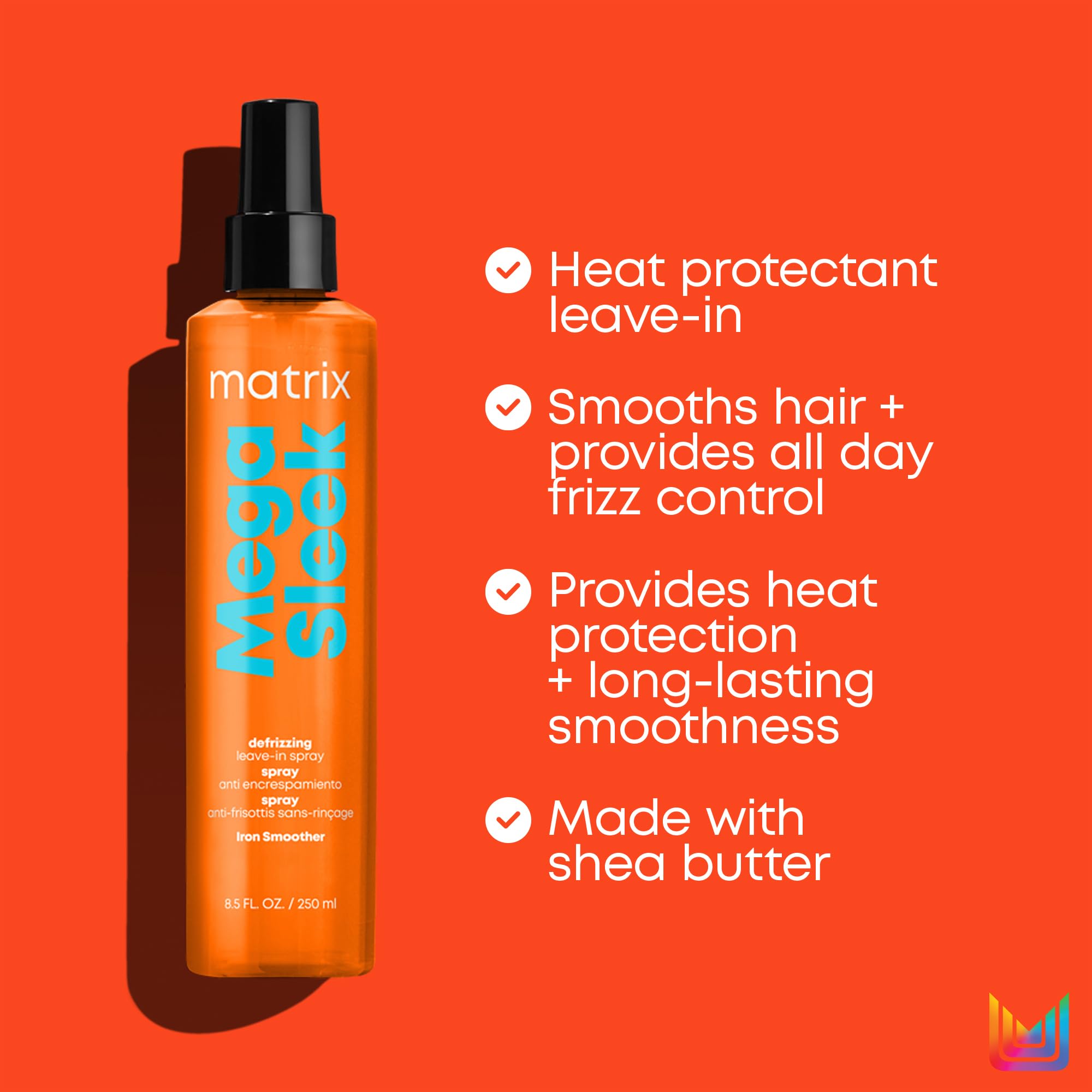 Foto 5 pulgar | Spray Matrix Mega Sleek Iron Smoother Antifrizzing 250 Ml - Venta Internacional.