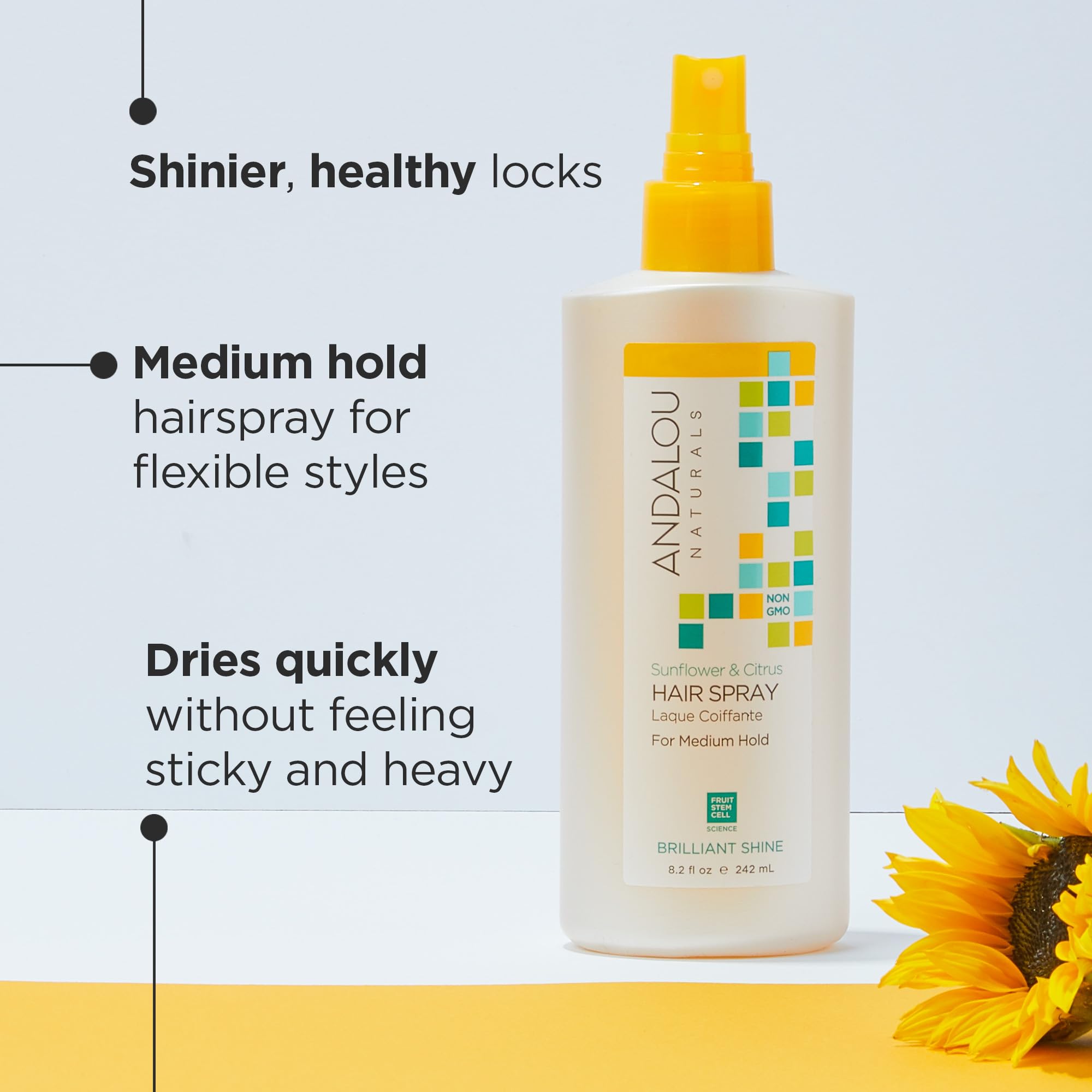 Foto 3 pulgar | Spray Para El Cabello Andalou Naturals Brilliant Shine Sunflower 240 Ml - Venta Internacional.