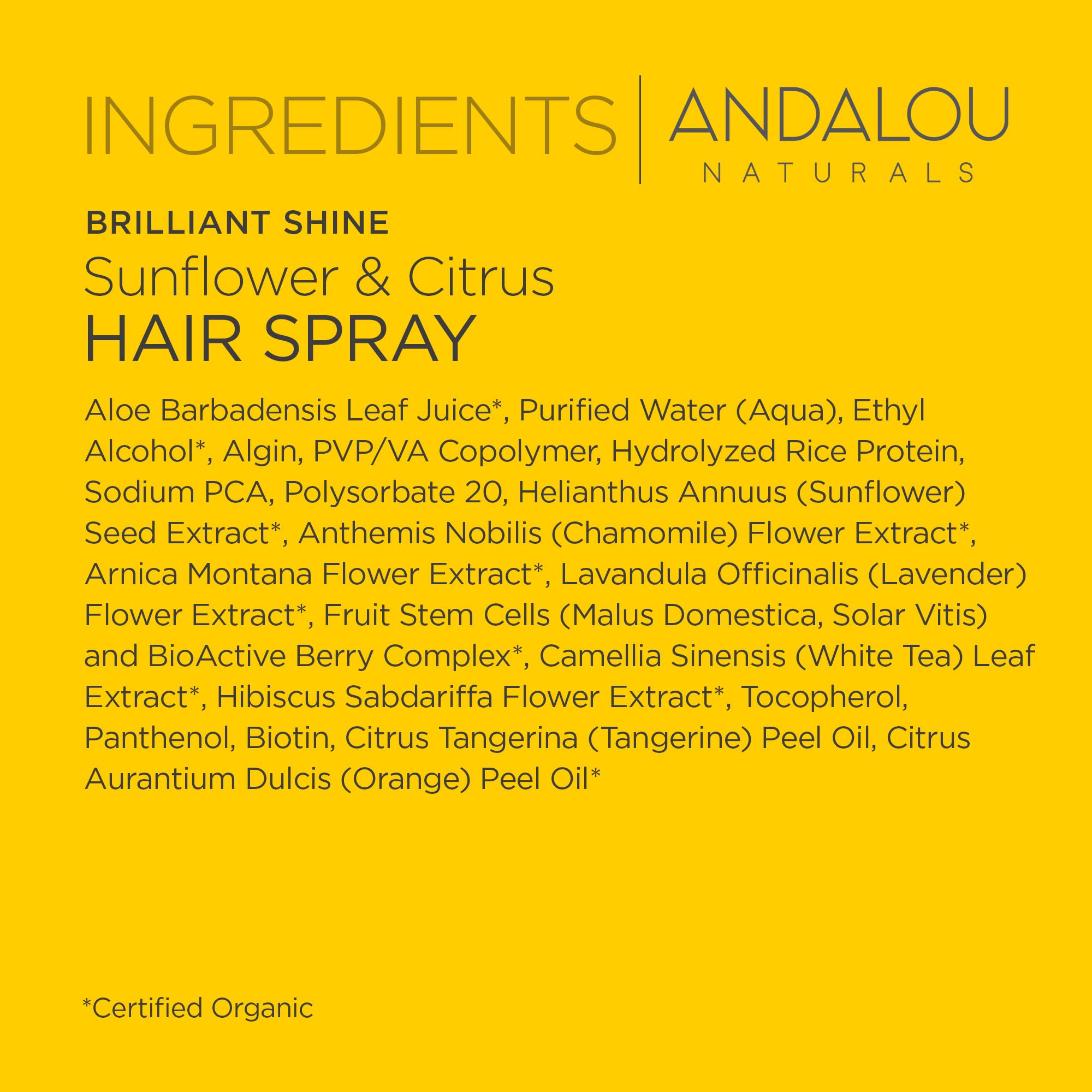 Foto 6 pulgar | Spray Para El Cabello Andalou Naturals Brilliant Shine Sunflower 240 Ml - Venta Internacional.