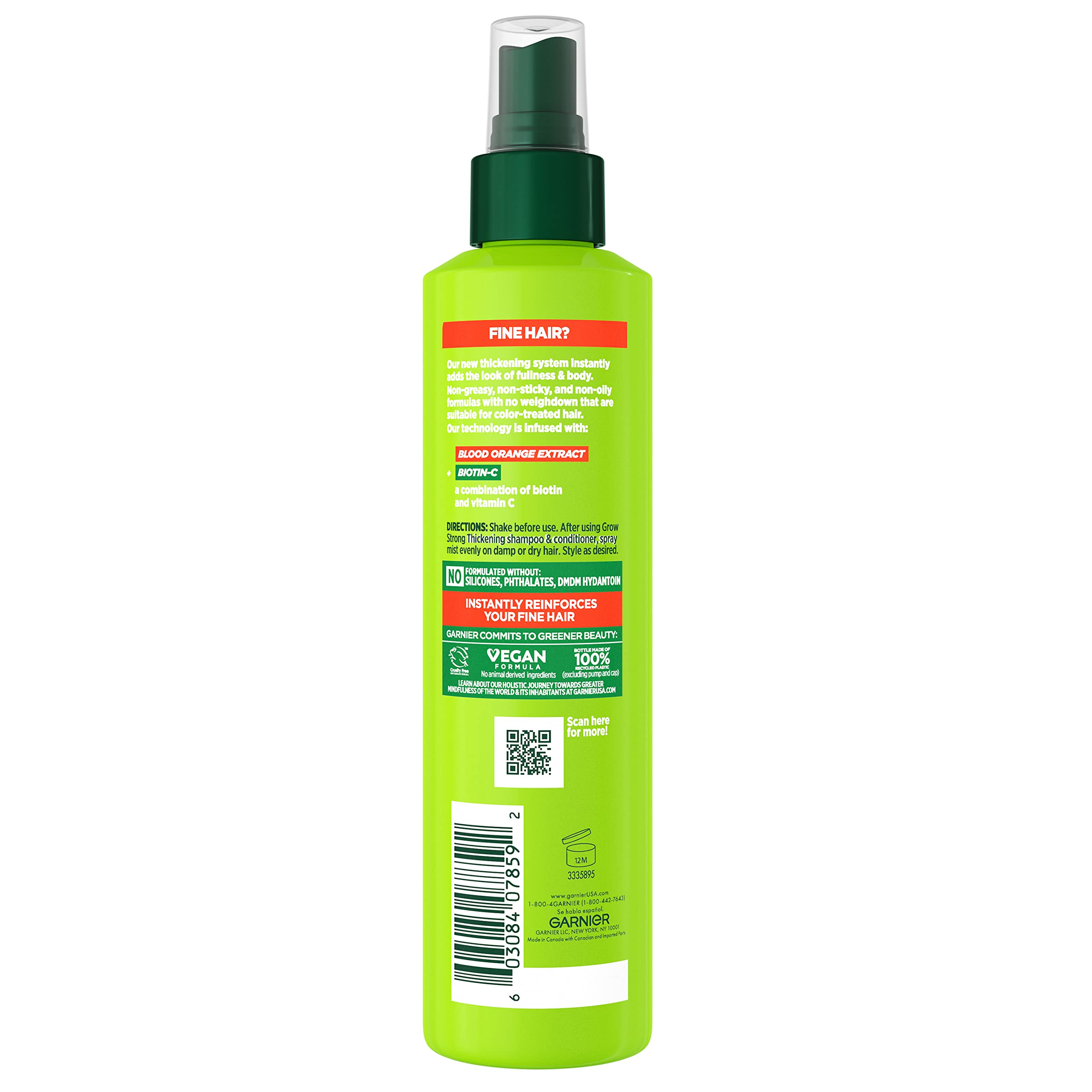 Foto 3 pulgar | Espray Espesante Garnier Fructis Grow Strong 240 Ml Biotin-c - Venta Internacional.