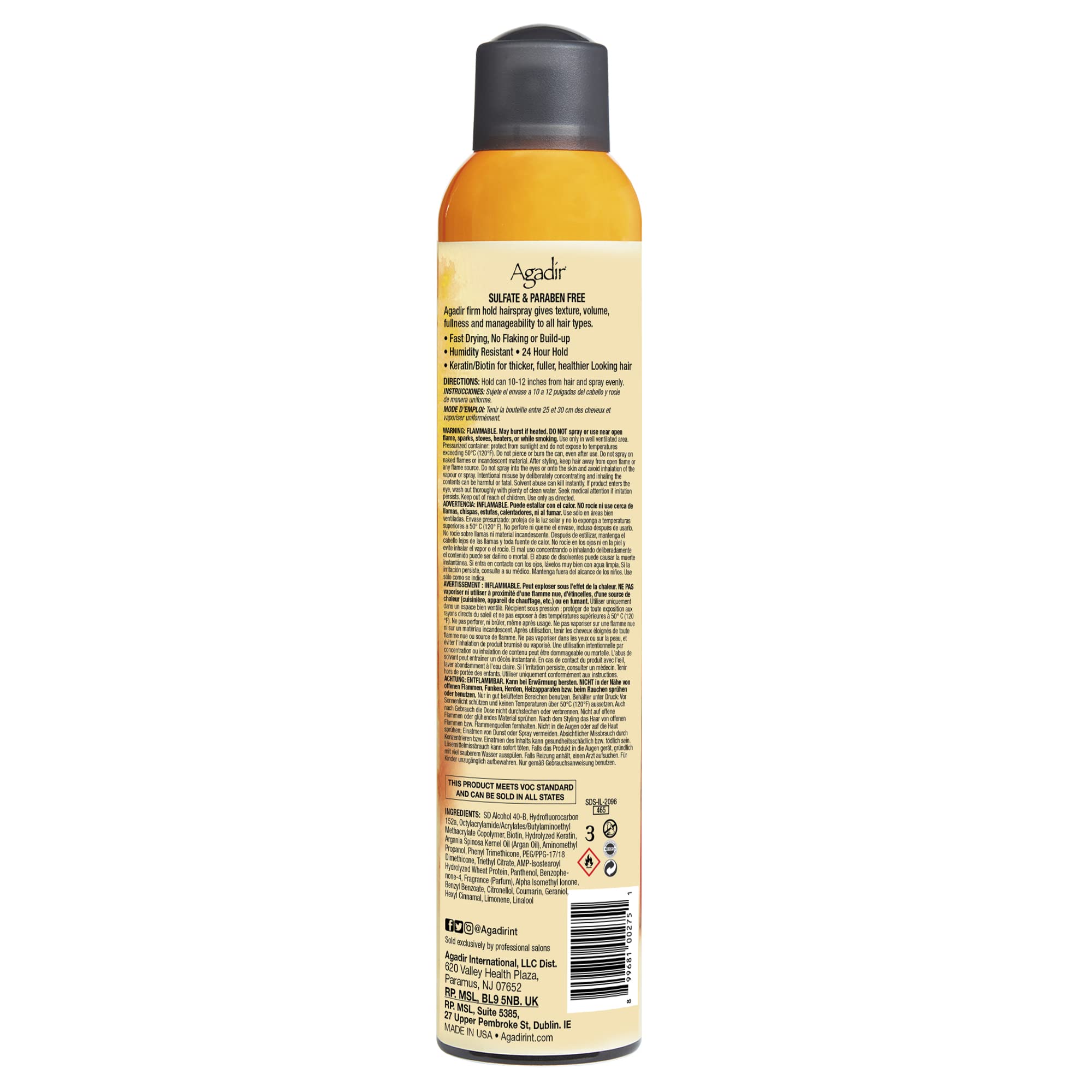 Foto 2 | Spray Para El Cabello Agadir Voluminizing Firm Hold 310 Ml - Venta Internacional.