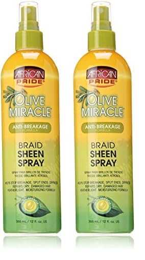 Foto 2 pulgar | Spray Braid Sheen African Pride Olive Miracle, 360 Ml (paquete De 2) - Venta Internacional.