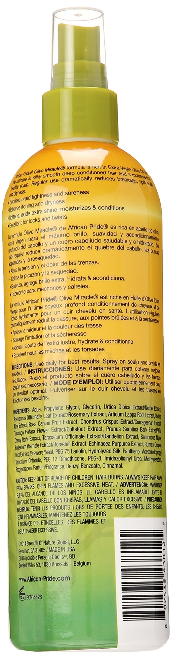 Foto 3 pulgar | Spray Braid Sheen African Pride Olive Miracle, 360 Ml (paquete De 2) - Venta Internacional.