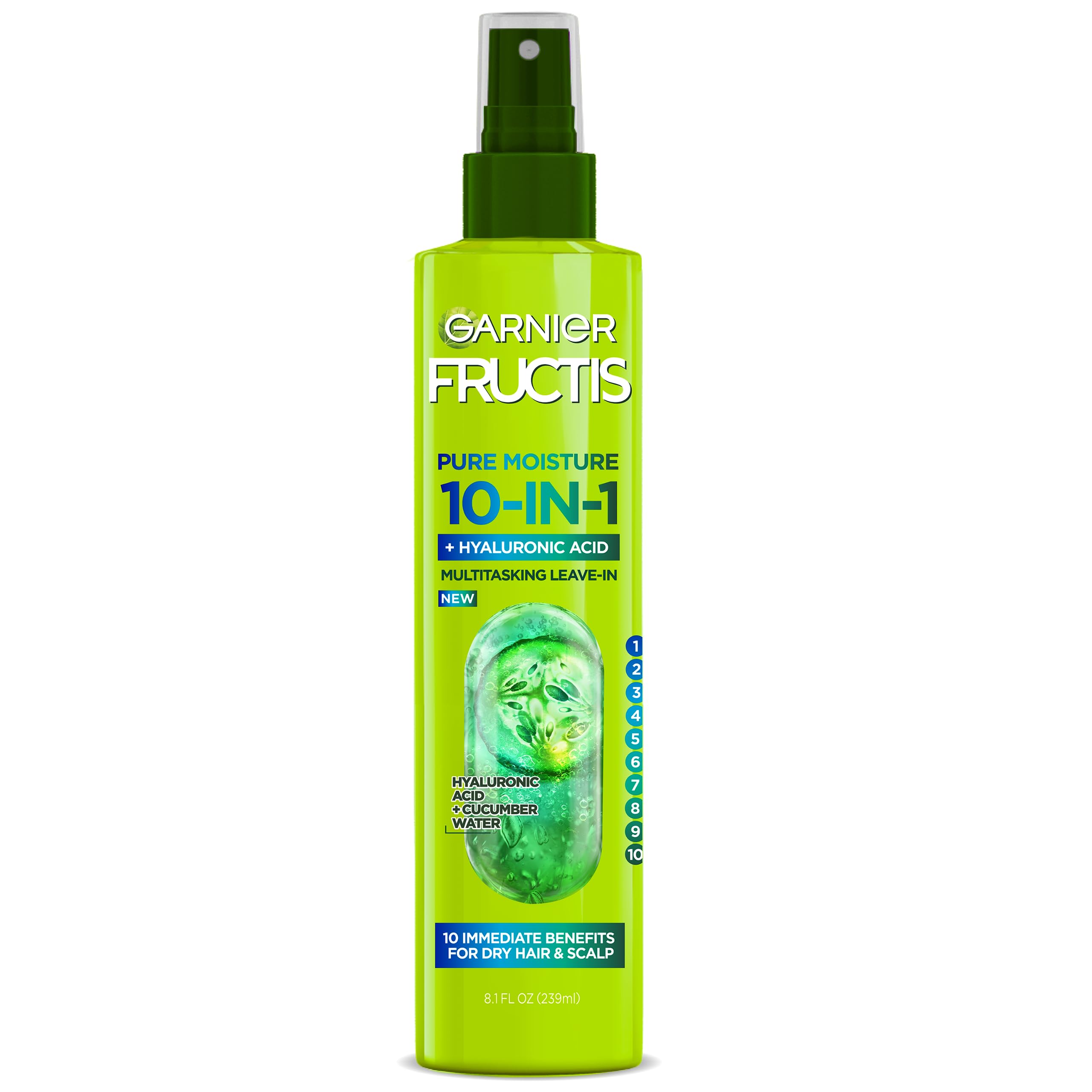 Spray Garnier Fructis Pure Moisture 10 En 1 Para Cabello Seco - Venta Internacional.