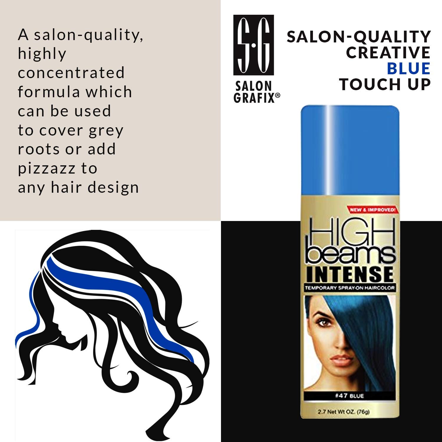 Foto 3 pulgar | Color Para El Cabello Grafix High Beams Intense Temporal Blue, 80 Ml - Venta Internacional.