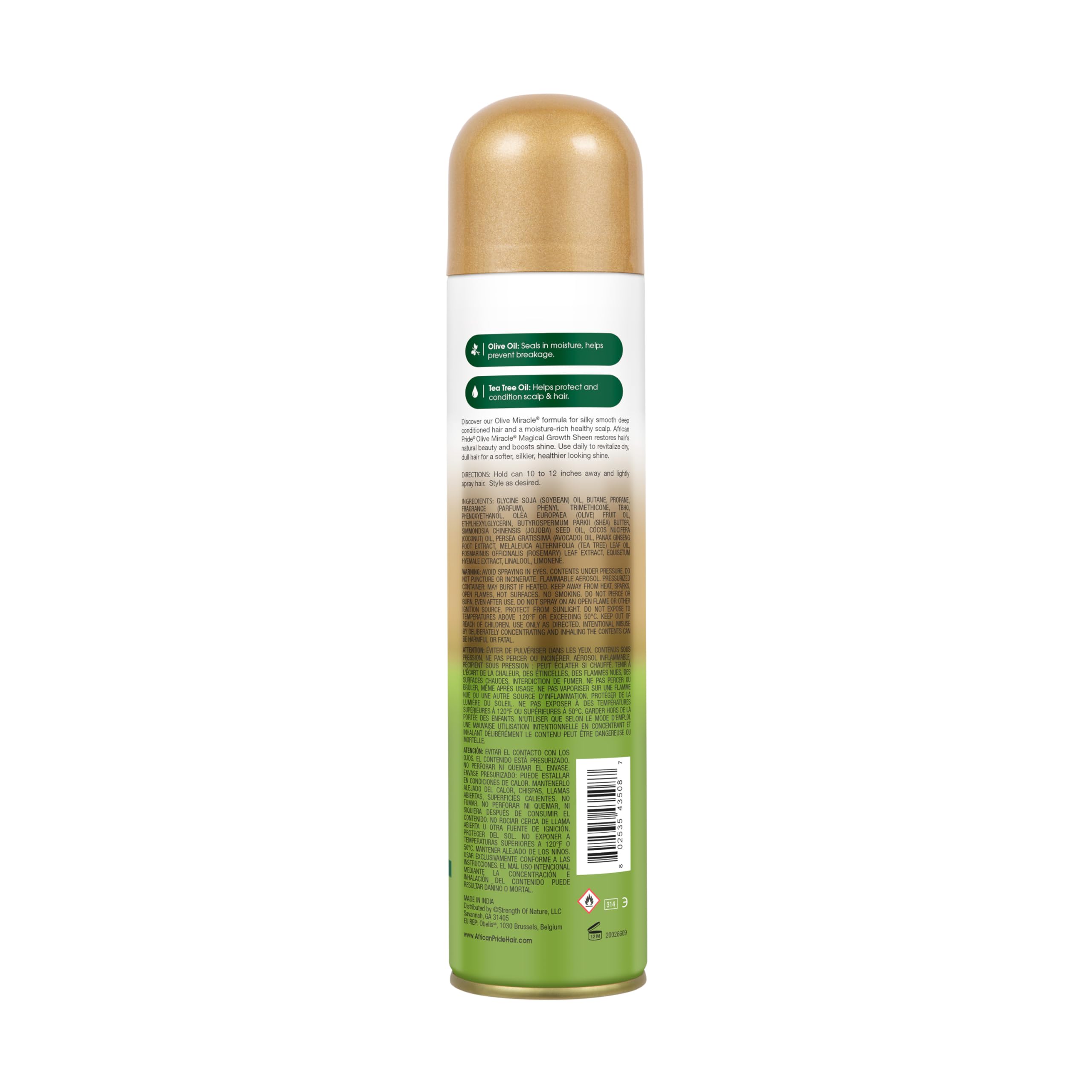 Foto 3 pulgar | Spray Para El Cabello African Pride Olive Miracle Magical Growth 240 Ml - Venta Internacional.