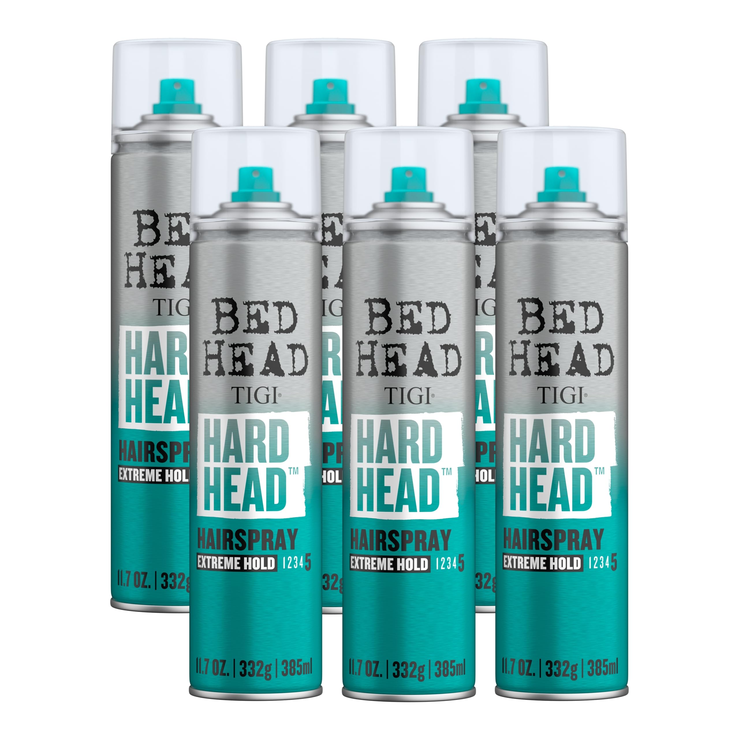 Foto 2 pulgar | Hairspray Bed Head Hard Head, Fijación Extrafuerte, 345 Ml (paquete De 6) - Venta Internacional.