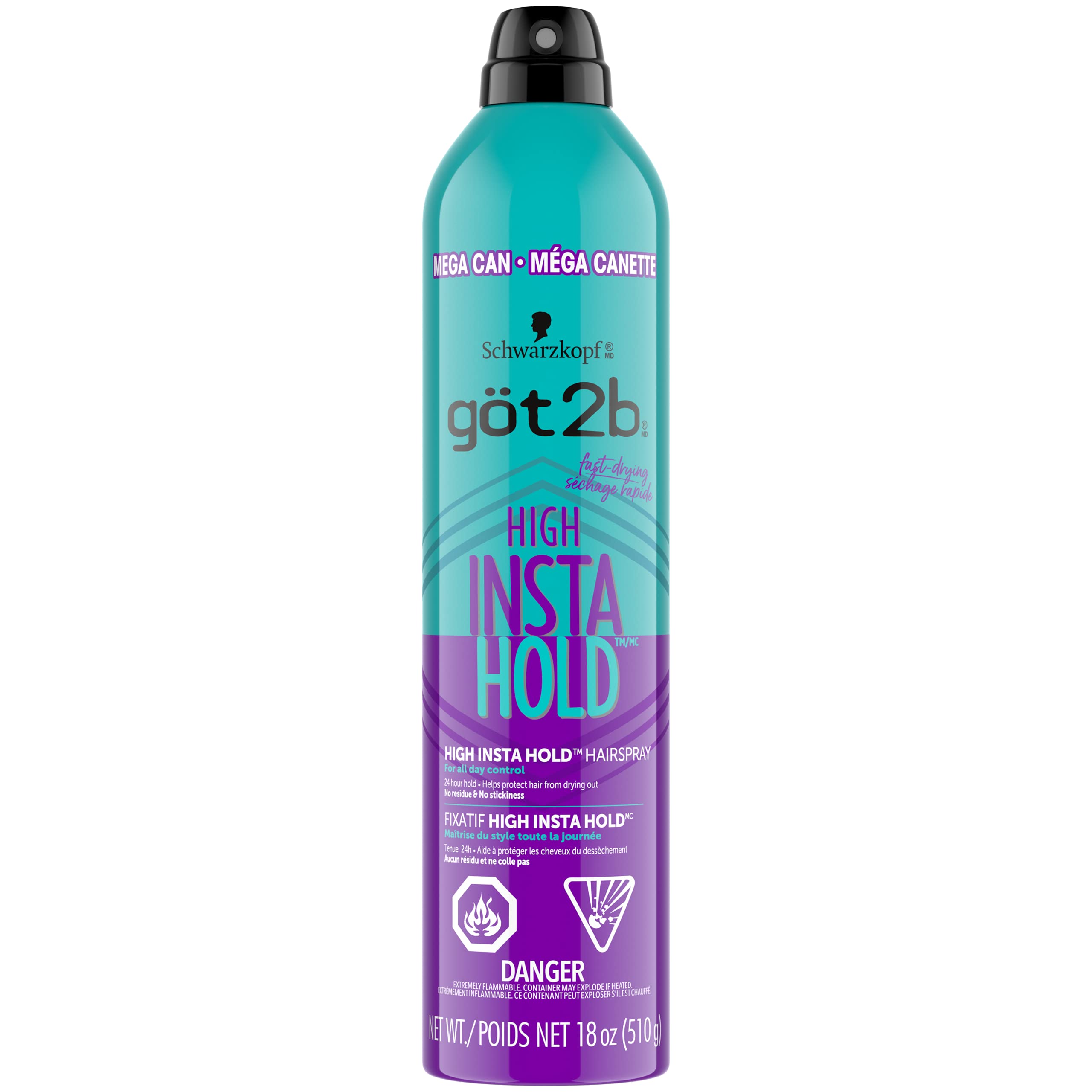 Spray Para El Cabello Got2b High Hold Mega Can, 532 Ml, No Destiñe - Venta Internacional.